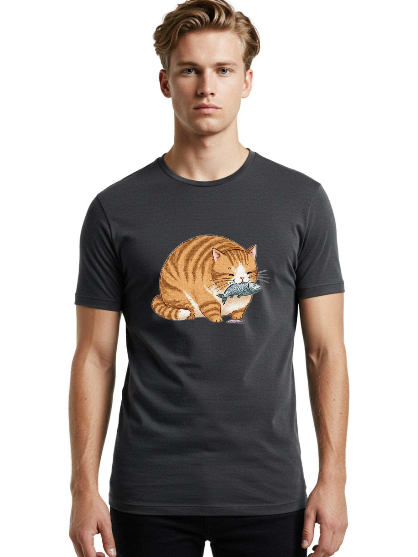 Cat-With-Fish-8 Men'S Graphic Tee, 100% Cotton, Comfortable Casual Summer Wear, Machine Washable, Vintage Camera, Old Camera, Antique Camera, Black Camera, Classic Photography, Photography Equipment, Nostalgic Device, Film Camera, Camera Art Bal996