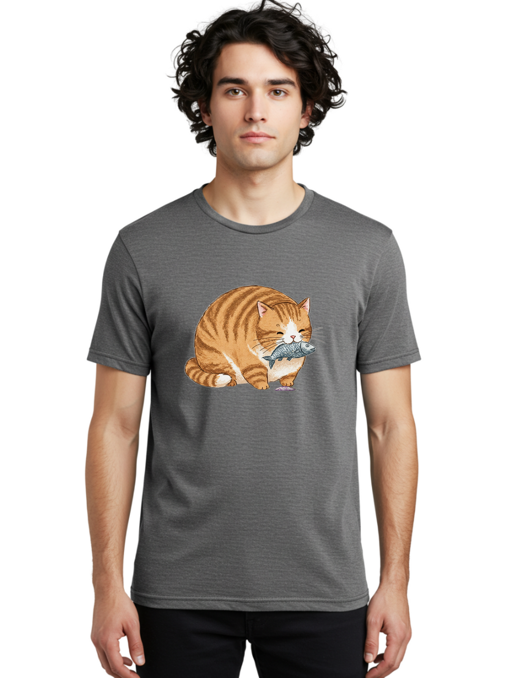Cat-With-Fish-8 Men'S Graphic Tee, 100% Cotton, Comfortable Casual Summer Wear, Machine Washable, Vintage Camera, Old Camera, Antique Camera, Black Camera, Classic Photography, Photography Equipment, Nostalgic Device, Film Camera, Camera Art Bal996