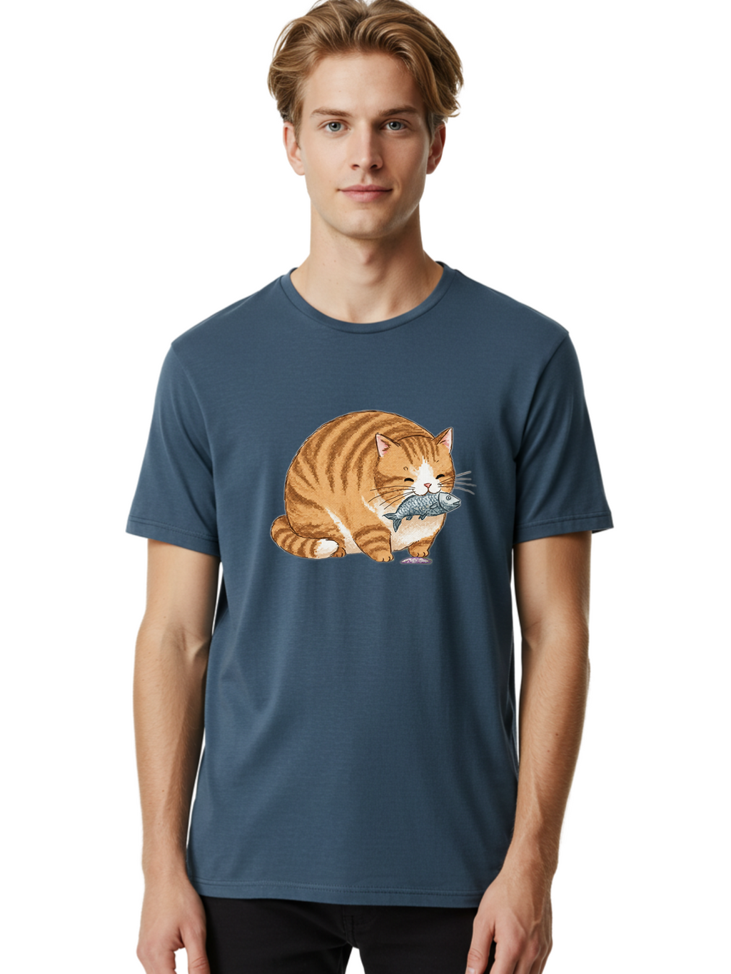 Cat-With-Fish-8 Men'S Graphic Tee, 100% Cotton, Comfortable Casual Summer Wear, Machine Washable, Vintage Camera, Old Camera, Antique Camera, Black Camera, Classic Photography, Photography Equipment, Nostalgic Device, Film Camera, Camera Art Bal996