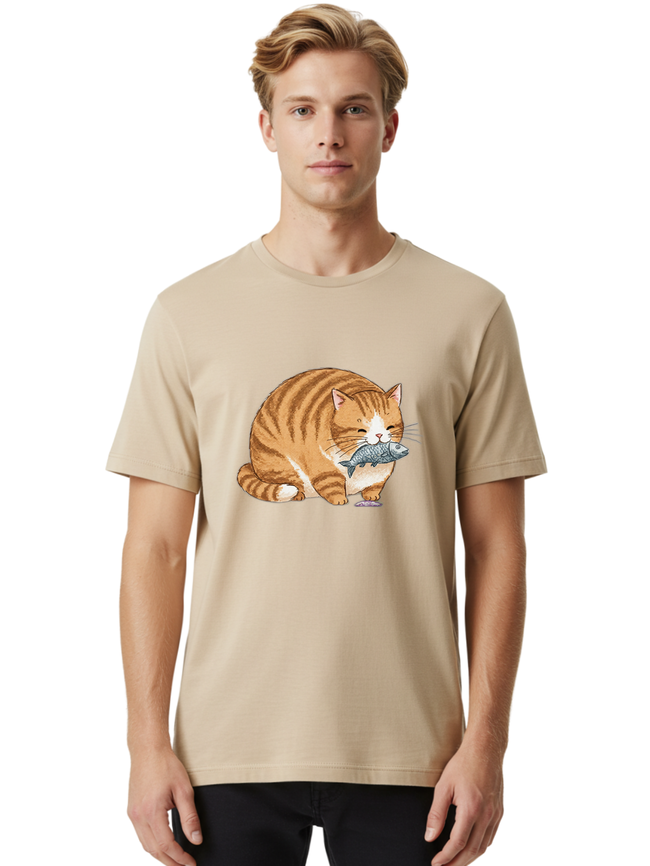 Cat-With-Fish-8 Men'S Graphic Tee, 100% Cotton, Comfortable Casual Summer Wear, Machine Washable, Vintage Camera, Old Camera, Antique Camera, Black Camera, Classic Photography, Photography Equipment, Nostalgic Device, Film Camera, Camera Art Bal996