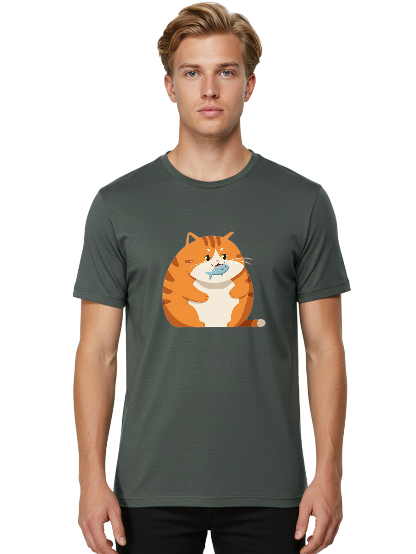 Cat-With-Fish-9 Men'S Graphic Tee, 100% Cotton, Comfortable Casual Summer Wear, Machine Washable, Vintage Camera, Old Camera, Antique Camera, Black Camera, Classic Photography, Photography Equipment, Nostalgic Device, Film Camera, Camera Art Bal997