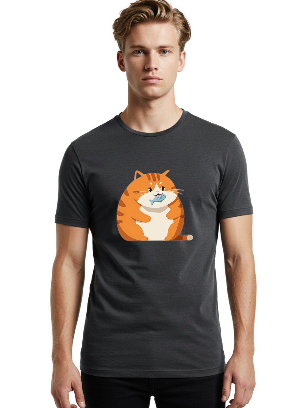Cat-With-Fish-9 Men'S Graphic Tee, 100% Cotton, Comfortable Casual Summer Wear, Machine Washable, Vintage Camera, Old Camera, Antique Camera, Black Camera, Classic Photography, Photography Equipment, Nostalgic Device, Film Camera, Camera Art Bal997
