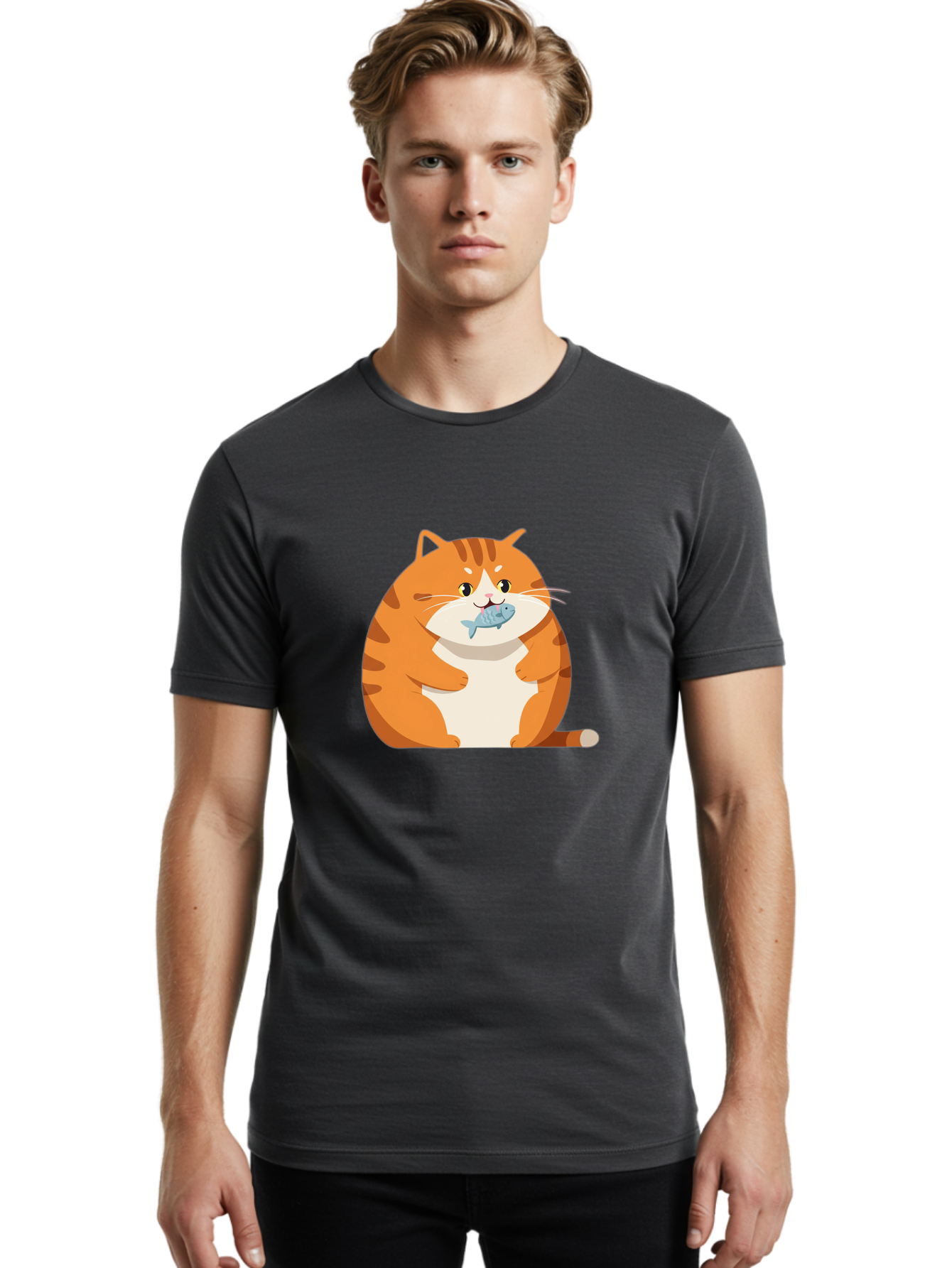 Cat-With-Fish-9 Men'S Graphic Tee, 100% Cotton, Comfortable Casual Summer Wear, Machine Washable, Vintage Camera, Old Camera, Antique Camera, Black Camera, Classic Photography, Photography Equipment, Nostalgic Device, Film Camera, Camera Art Bal997