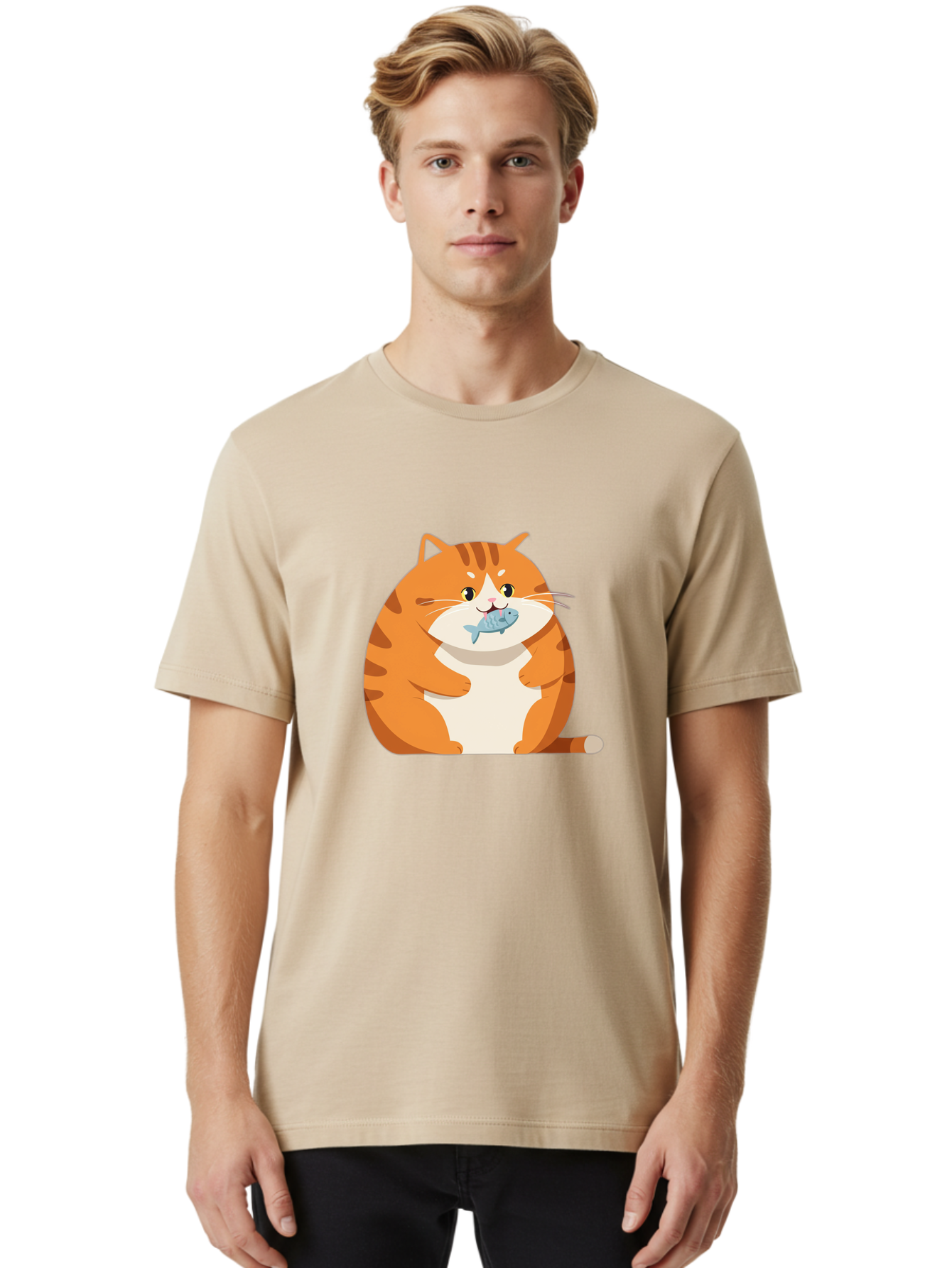 Cat-With-Fish-9 Men'S Graphic Tee, 100% Cotton, Comfortable Casual Summer Wear, Machine Washable, Vintage Camera, Old Camera, Antique Camera, Black Camera, Classic Photography, Photography Equipment, Nostalgic Device, Film Camera, Camera Art Bal997