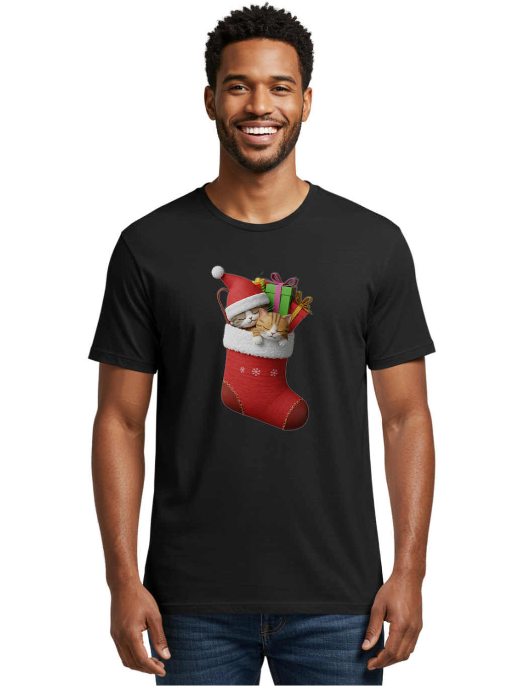 Cats-In-Christmas-Stocking Men'S Graphic Tee, 100% Cotton, Comfortable Casual Summer Wear, Machine Washable, Vintage Camera, Old Camera, Antique Camera, Black Camera, Classic Photography, Photography Equipment, Nostalgic Device, Film Camera, Bam000