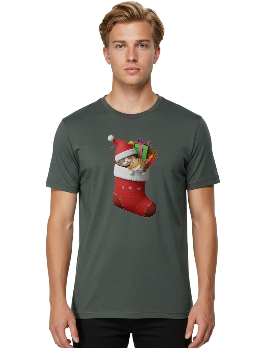 Cats-In-Christmas-Stocking Men'S Graphic Tee, 100% Cotton, Comfortable Casual Summer Wear, Machine Washable, Vintage Camera, Old Camera, Antique Camera, Black Camera, Classic Photography, Photography Equipment, Nostalgic Device, Film Camera, Bam000