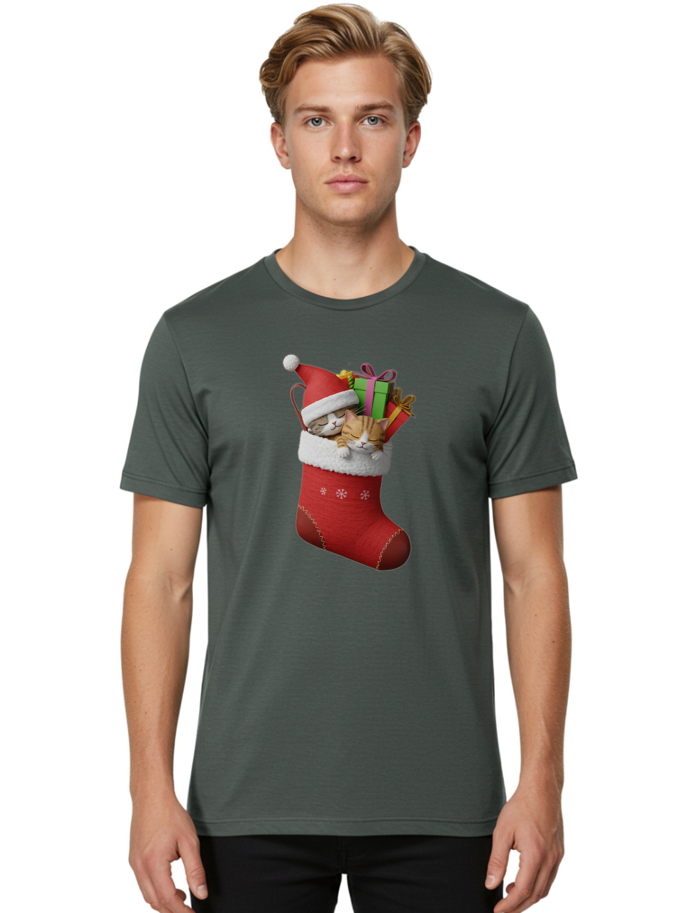 Cats-In-Christmas-Stocking Men'S Graphic Tee, 100% Cotton, Comfortable Casual Summer Wear, Machine Washable, Vintage Camera, Old Camera, Antique Camera, Black Camera, Classic Photography, Photography Equipment, Nostalgic Device, Film Camera, Bam000