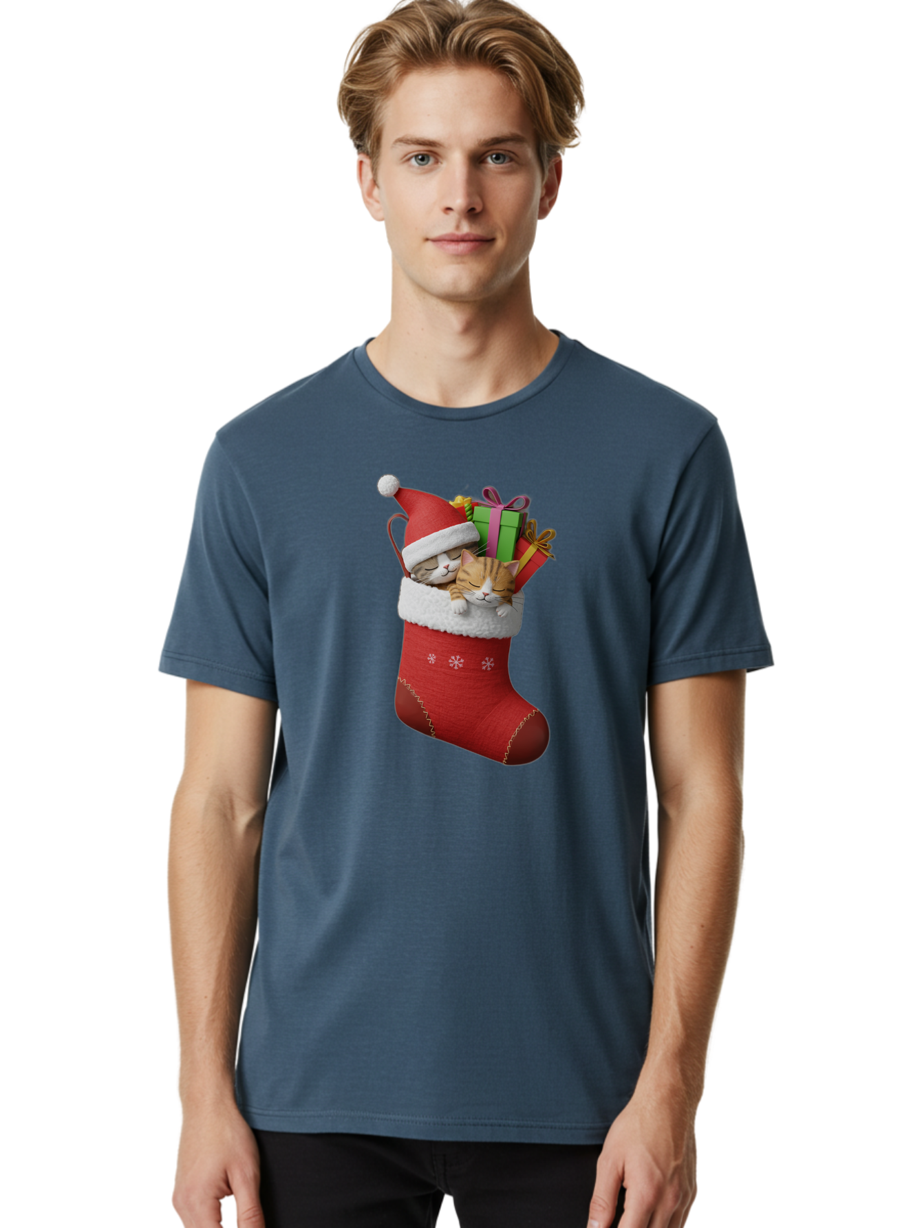 Cats-In-Christmas-Stocking Men'S Graphic Tee, 100% Cotton, Comfortable Casual Summer Wear, Machine Washable, Vintage Camera, Old Camera, Antique Camera, Black Camera, Classic Photography, Photography Equipment, Nostalgic Device, Film Camera, Bam000