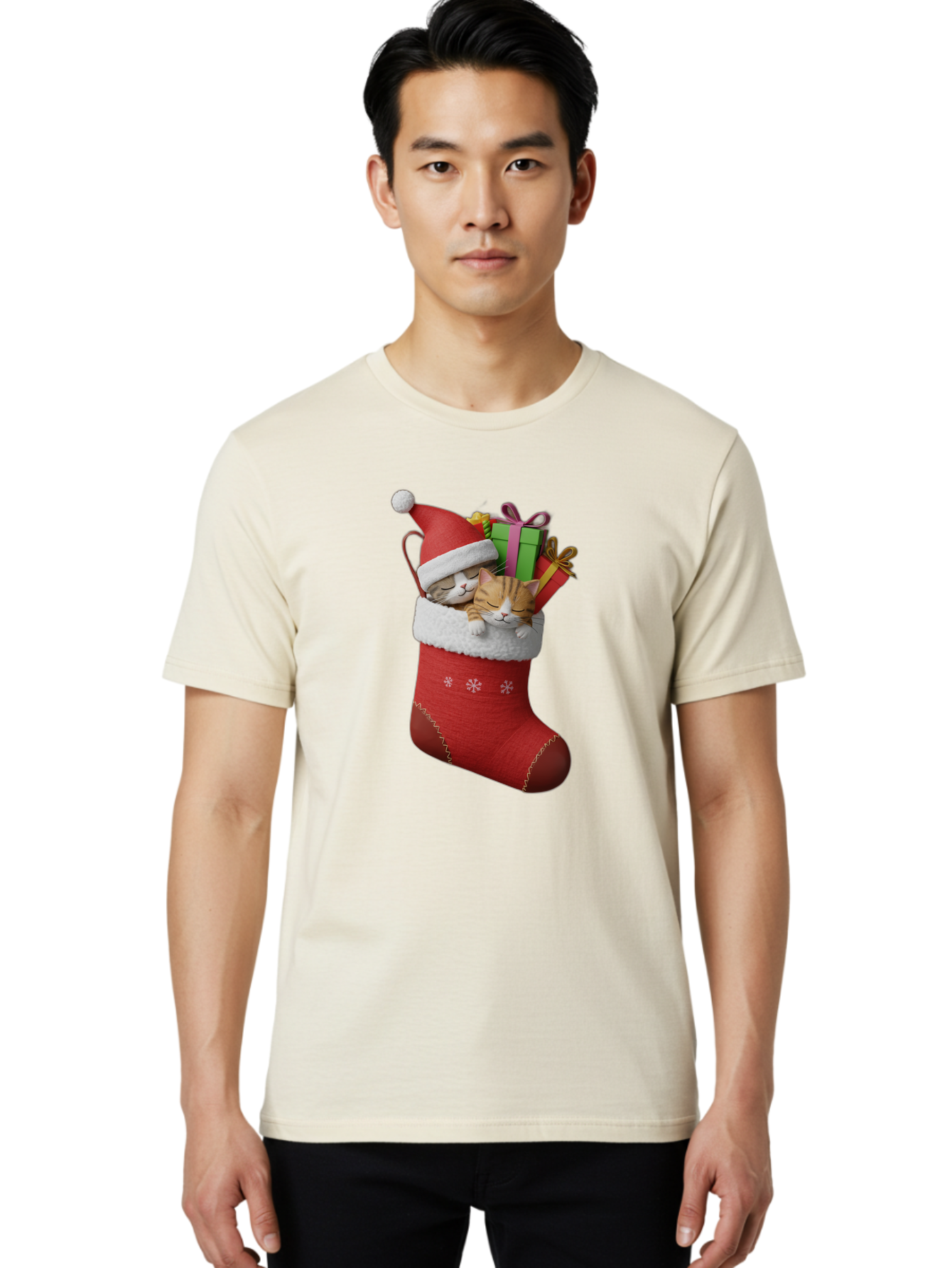 Cats-In-Christmas-Stocking Men'S Graphic Tee, 100% Cotton, Comfortable Casual Summer Wear, Machine Washable, Vintage Camera, Old Camera, Antique Camera, Black Camera, Classic Photography, Photography Equipment, Nostalgic Device, Film Camera, Bam000
