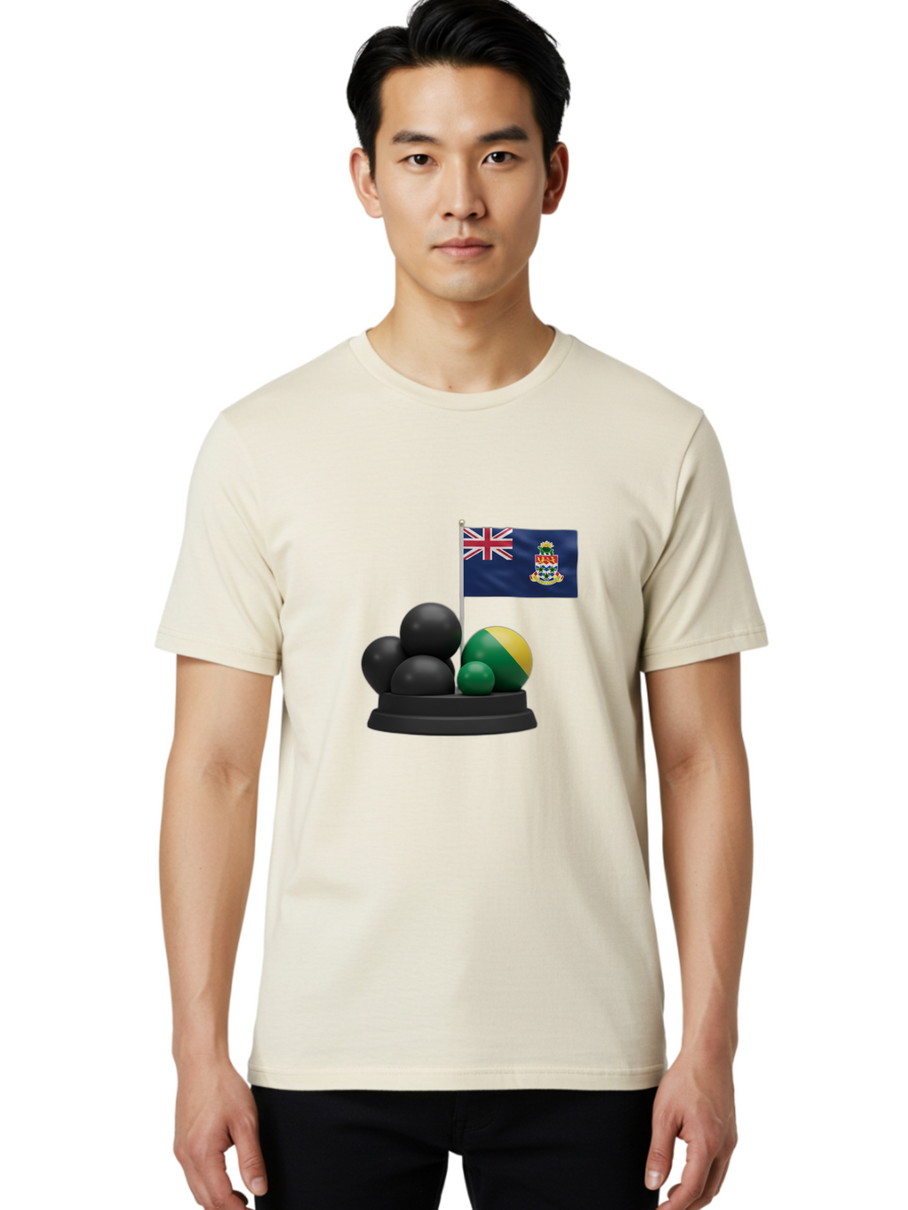 Cayman-Islands-Flag-With-Snooker-Balls Men'S Graphic Tee, 100% Cotton, Comfortable Casual Summer Wear, Machine Washable, Vintage Camera, Old Camera, Antique Camera, Black Camera, Classic Photography, Photography Equipment, Nostalgic Device, Bam001