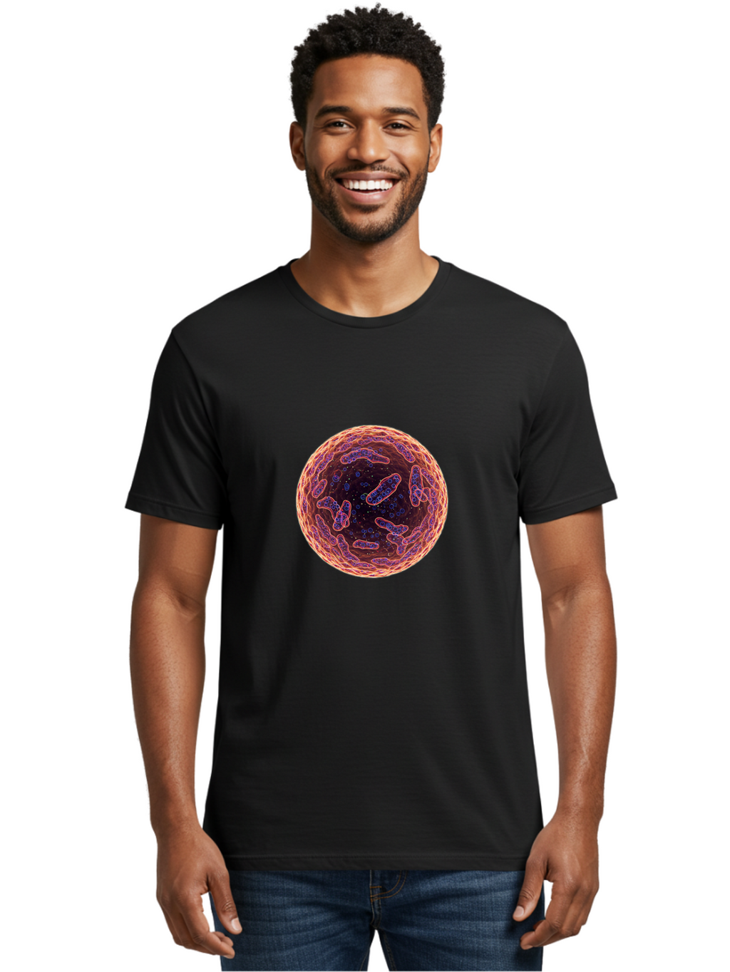 Cell-Structure Men'S Graphic Tee, 100% Cotton, Comfortable Casual Summer Wear, Machine Washable, Vintage Camera, Old Camera, Antique Camera, Black Camera, Classic Photography, Photography Equipment, Nostalgic Device, Film Camera, Camera Art Bam002