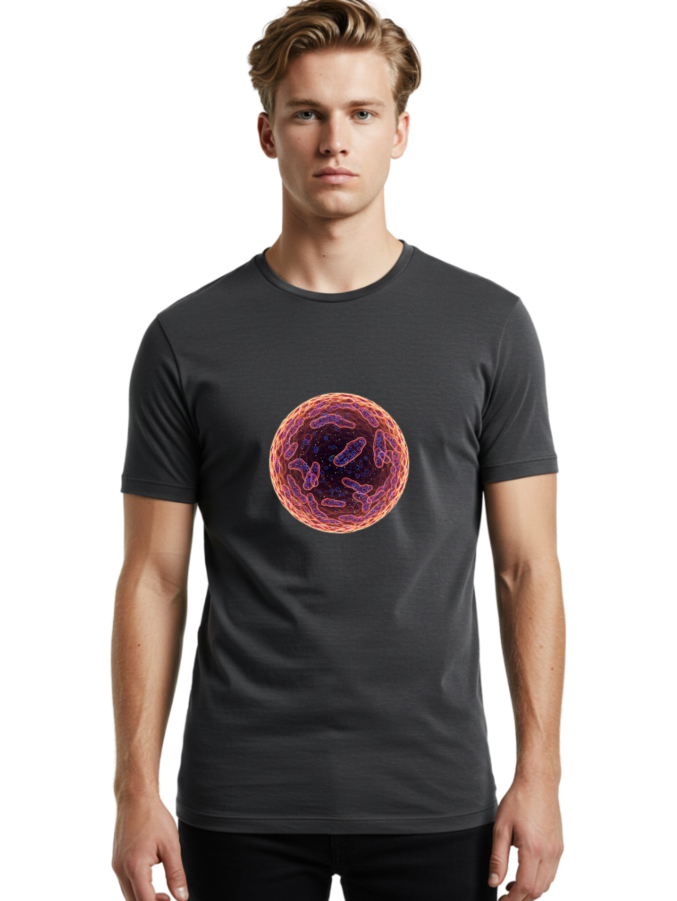 Cell-Structure Men'S Graphic Tee, 100% Cotton, Comfortable Casual Summer Wear, Machine Washable, Vintage Camera, Old Camera, Antique Camera, Black Camera, Classic Photography, Photography Equipment, Nostalgic Device, Film Camera, Camera Art Bam002