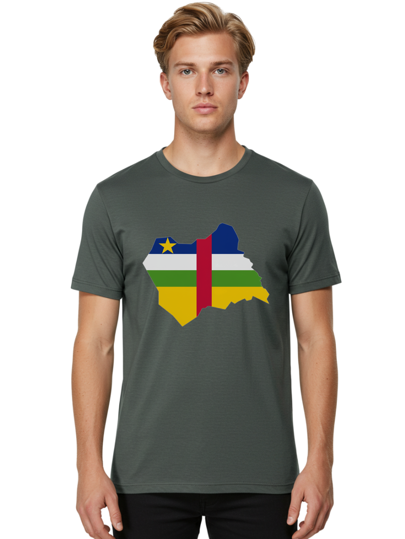 Central-African-Republic-Map-With-Flag Men'S Graphic Tee, 100% Cotton, Comfortable Casual Summer Wear, Machine Washable, Vintage Camera, Old Camera, Antique Camera, Black Camera, Classic Photography, Photography Equipment, Nostalgic Device, Bam005