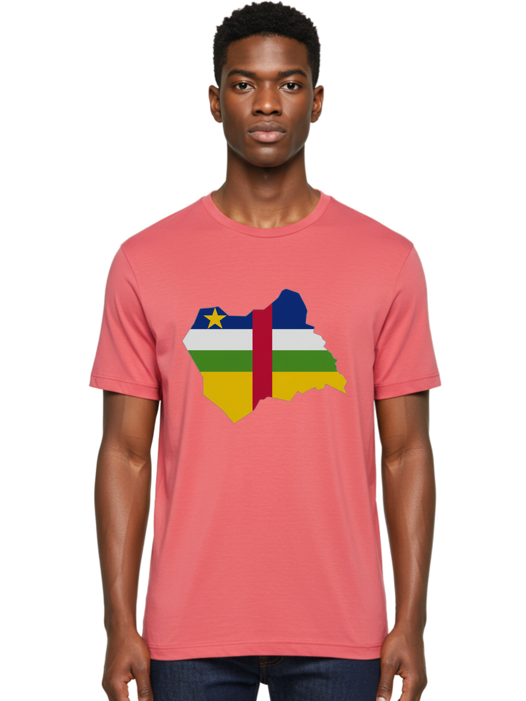 Central-African-Republic-Map-With-Flag Men'S Graphic Tee, 100% Cotton, Comfortable Casual Summer Wear, Machine Washable, Vintage Camera, Old Camera, Antique Camera, Black Camera, Classic Photography, Photography Equipment, Nostalgic Device, Bam005