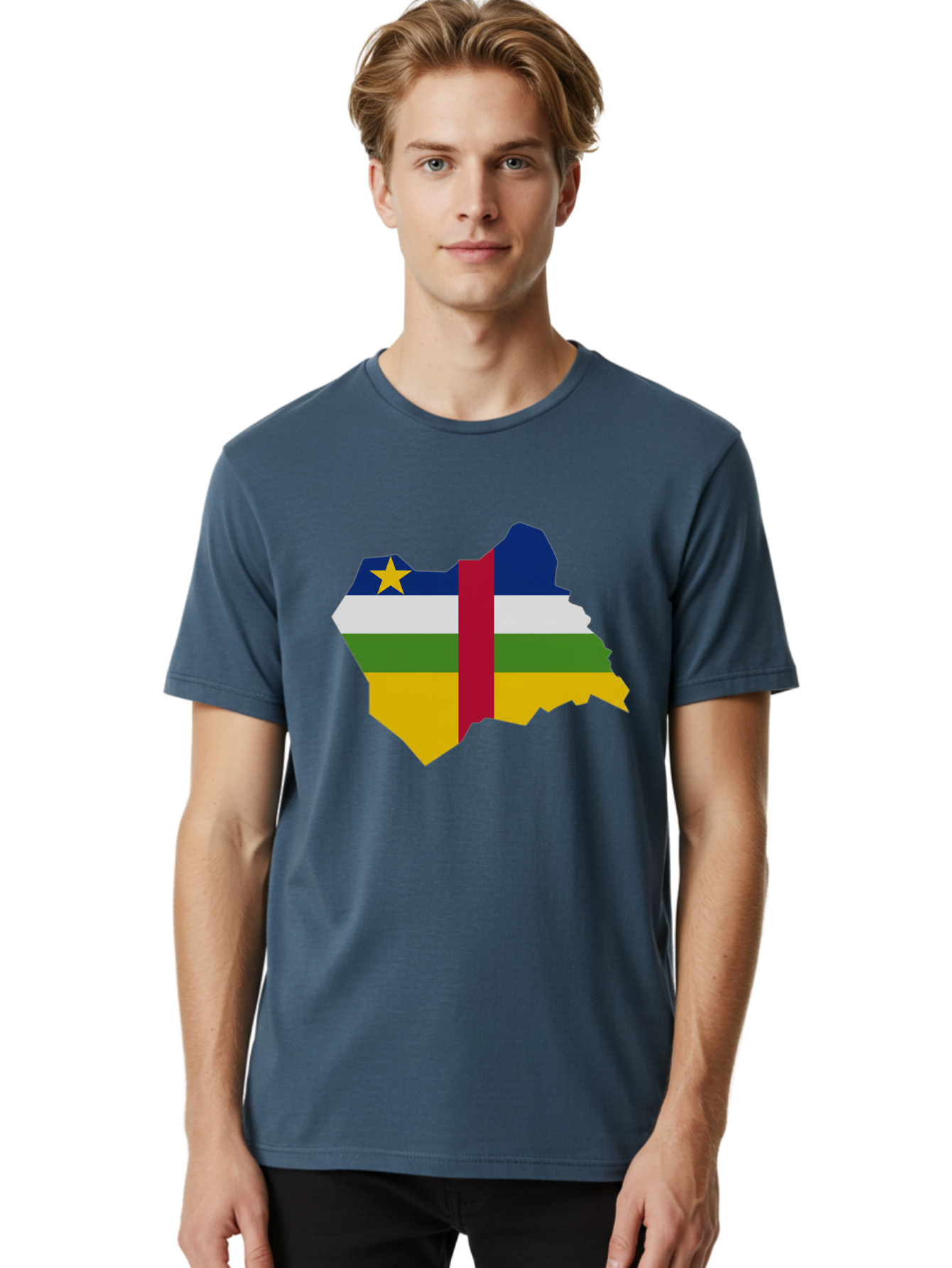 Central-African-Republic-Map-With-Flag Men'S Graphic Tee, 100% Cotton, Comfortable Casual Summer Wear, Machine Washable, Vintage Camera, Old Camera, Antique Camera, Black Camera, Classic Photography, Photography Equipment, Nostalgic Device, Bam005