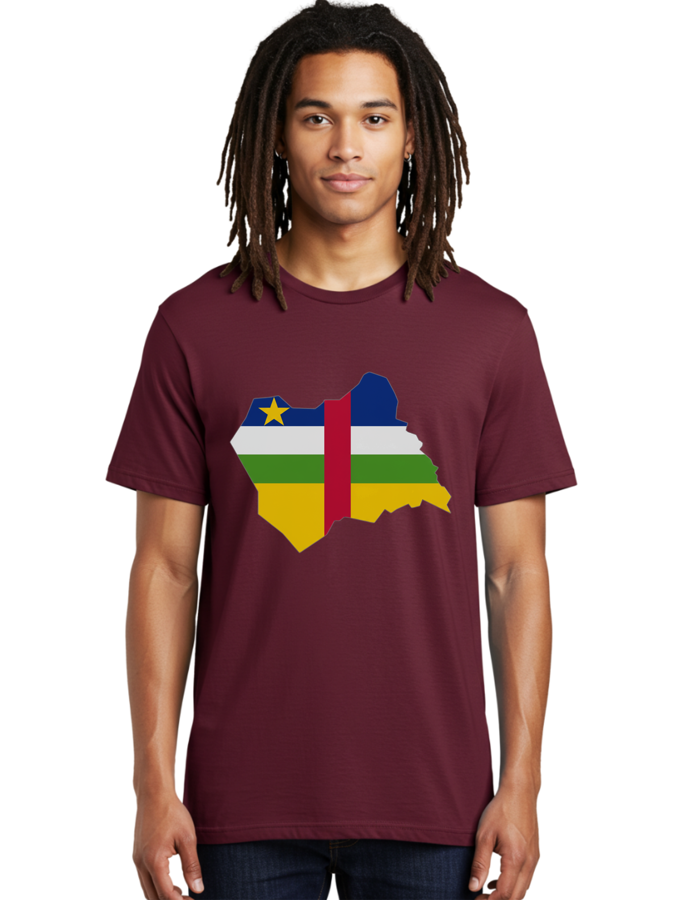 Central-African-Republic-Map-With-Flag Men'S Graphic Tee, 100% Cotton, Comfortable Casual Summer Wear, Machine Washable, Vintage Camera, Old Camera, Antique Camera, Black Camera, Classic Photography, Photography Equipment, Nostalgic Device, Bam005
