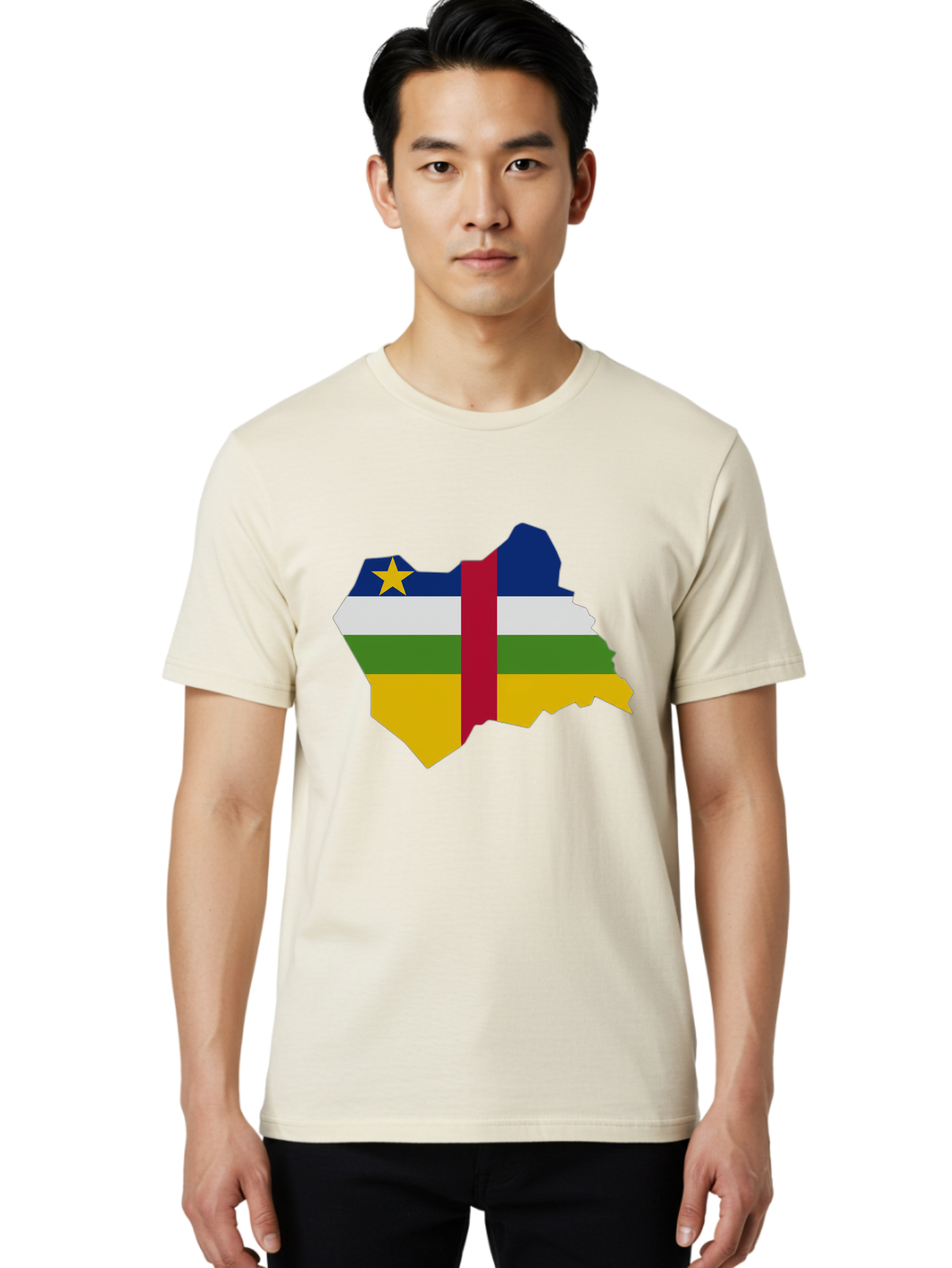 Central-African-Republic-Map-With-Flag Men'S Graphic Tee, 100% Cotton, Comfortable Casual Summer Wear, Machine Washable, Vintage Camera, Old Camera, Antique Camera, Black Camera, Classic Photography, Photography Equipment, Nostalgic Device, Bam005