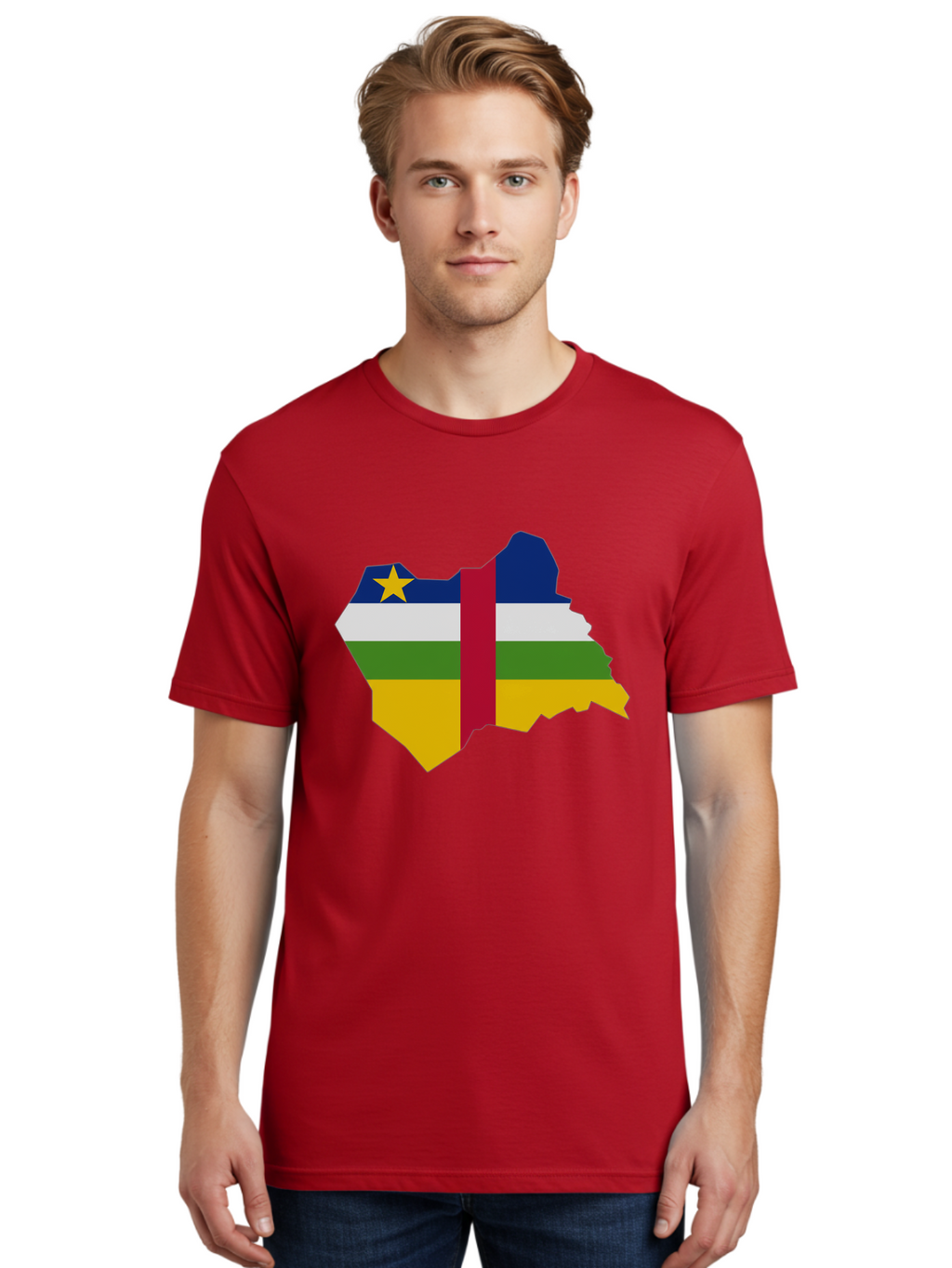 Central-African-Republic-Map-With-Flag Men'S Graphic Tee, 100% Cotton, Comfortable Casual Summer Wear, Machine Washable, Vintage Camera, Old Camera, Antique Camera, Black Camera, Classic Photography, Photography Equipment, Nostalgic Device, Bam005