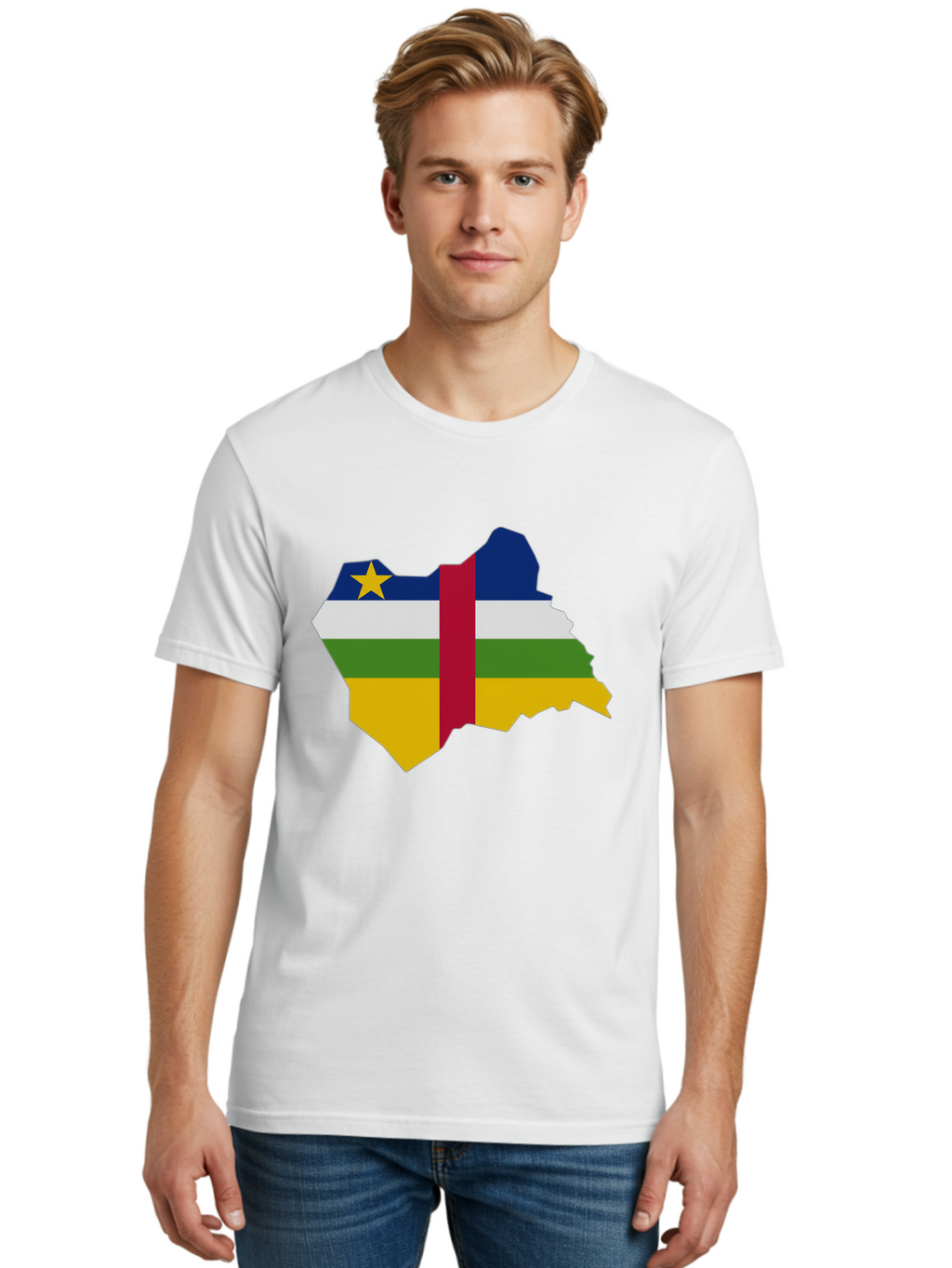 Central-African-Republic-Map-With-Flag Men'S Graphic Tee, 100% Cotton, Comfortable Casual Summer Wear, Machine Washable, Vintage Camera, Old Camera, Antique Camera, Black Camera, Classic Photography, Photography Equipment, Nostalgic Device, Bam005