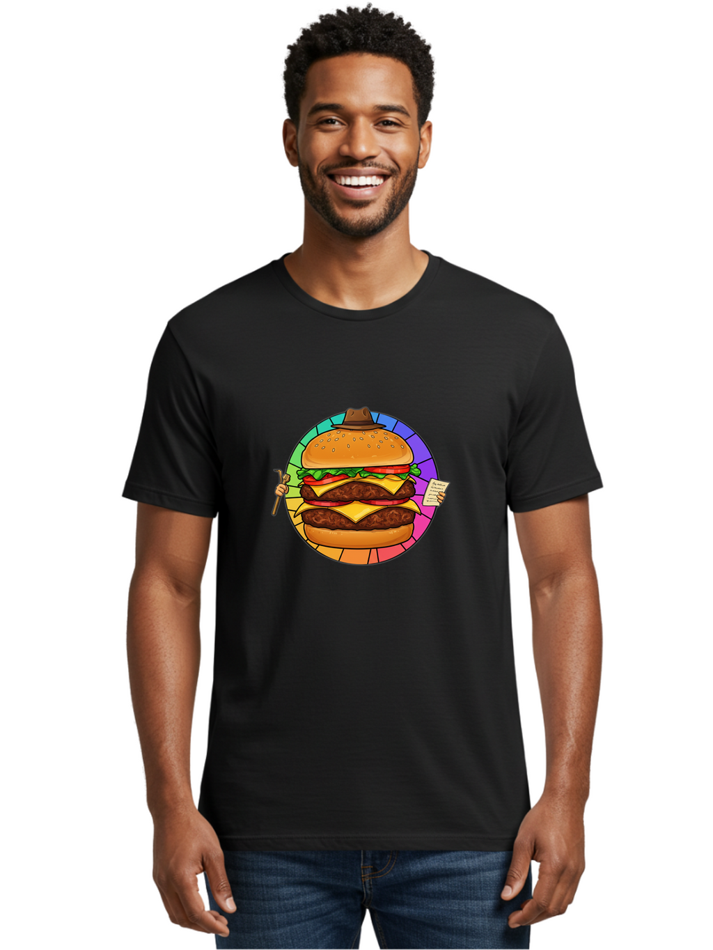 Cheeseburger-With-Cowboy-Hat Men'S Graphic Tee, 100% Cotton, Comfortable Casual Summer Wear, Machine Washable, Vintage Camera, Old Camera, Antique Camera, Black Camera, Classic Photography, Photography Equipment, Nostalgic Device, Film Camera, Bam008