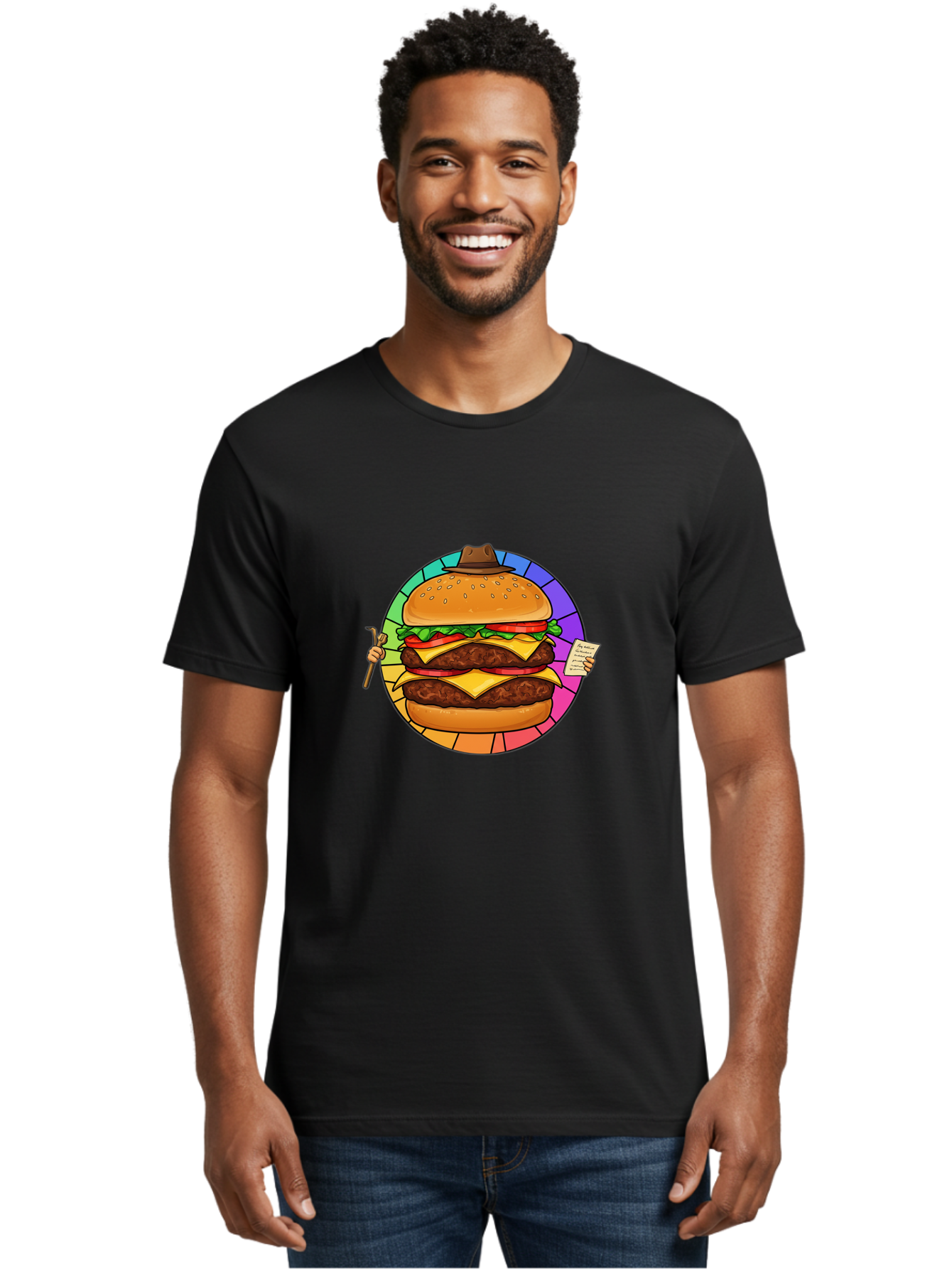 Cheeseburger-With-Cowboy-Hat Men'S Graphic Tee, 100% Cotton, Comfortable Casual Summer Wear, Machine Washable, Vintage Camera, Old Camera, Antique Camera, Black Camera, Classic Photography, Photography Equipment, Nostalgic Device, Film Camera, Bam008