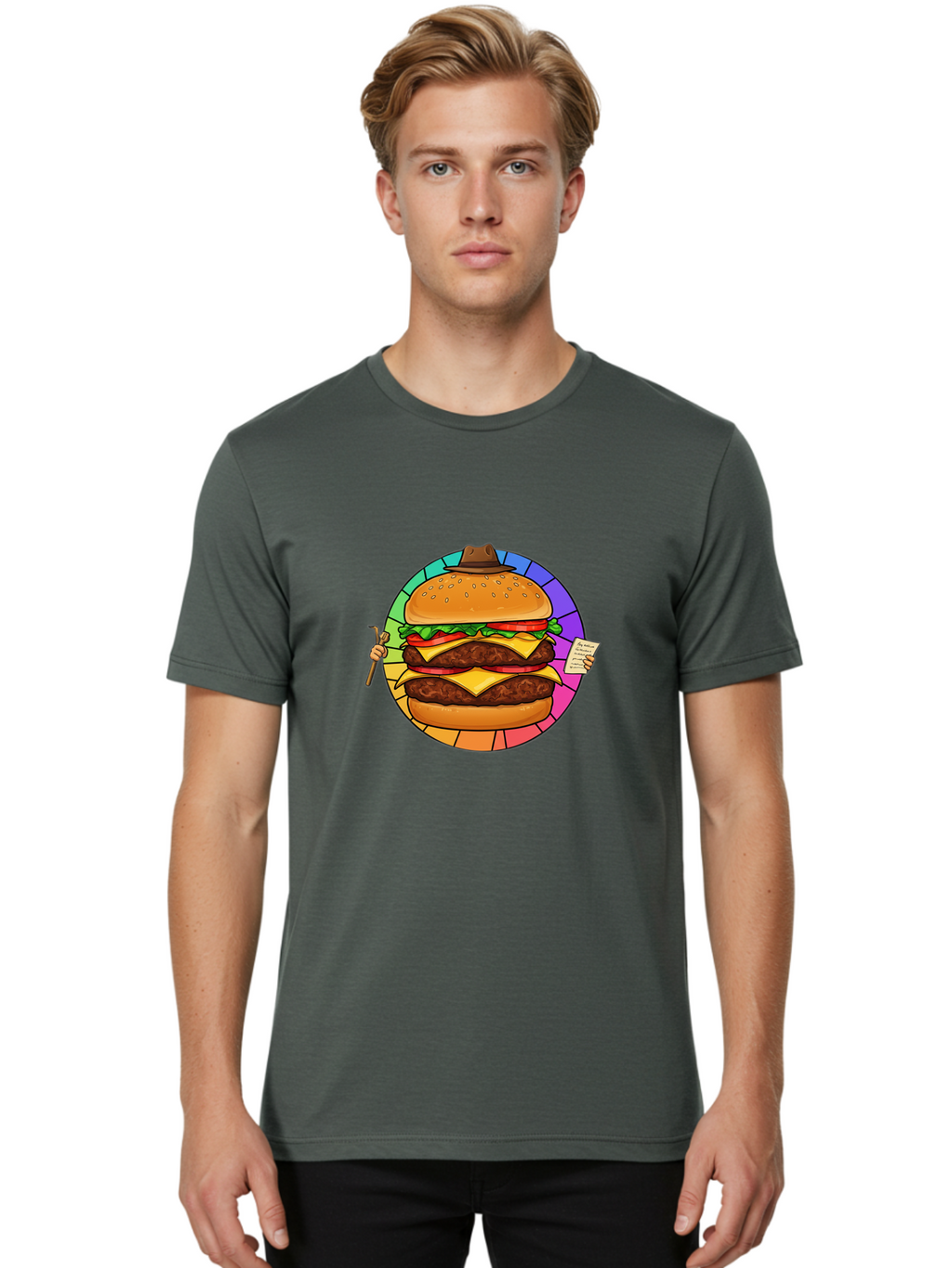 Cheeseburger-With-Cowboy-Hat Men'S Graphic Tee, 100% Cotton, Comfortable Casual Summer Wear, Machine Washable, Vintage Camera, Old Camera, Antique Camera, Black Camera, Classic Photography, Photography Equipment, Nostalgic Device, Film Camera, Bam008