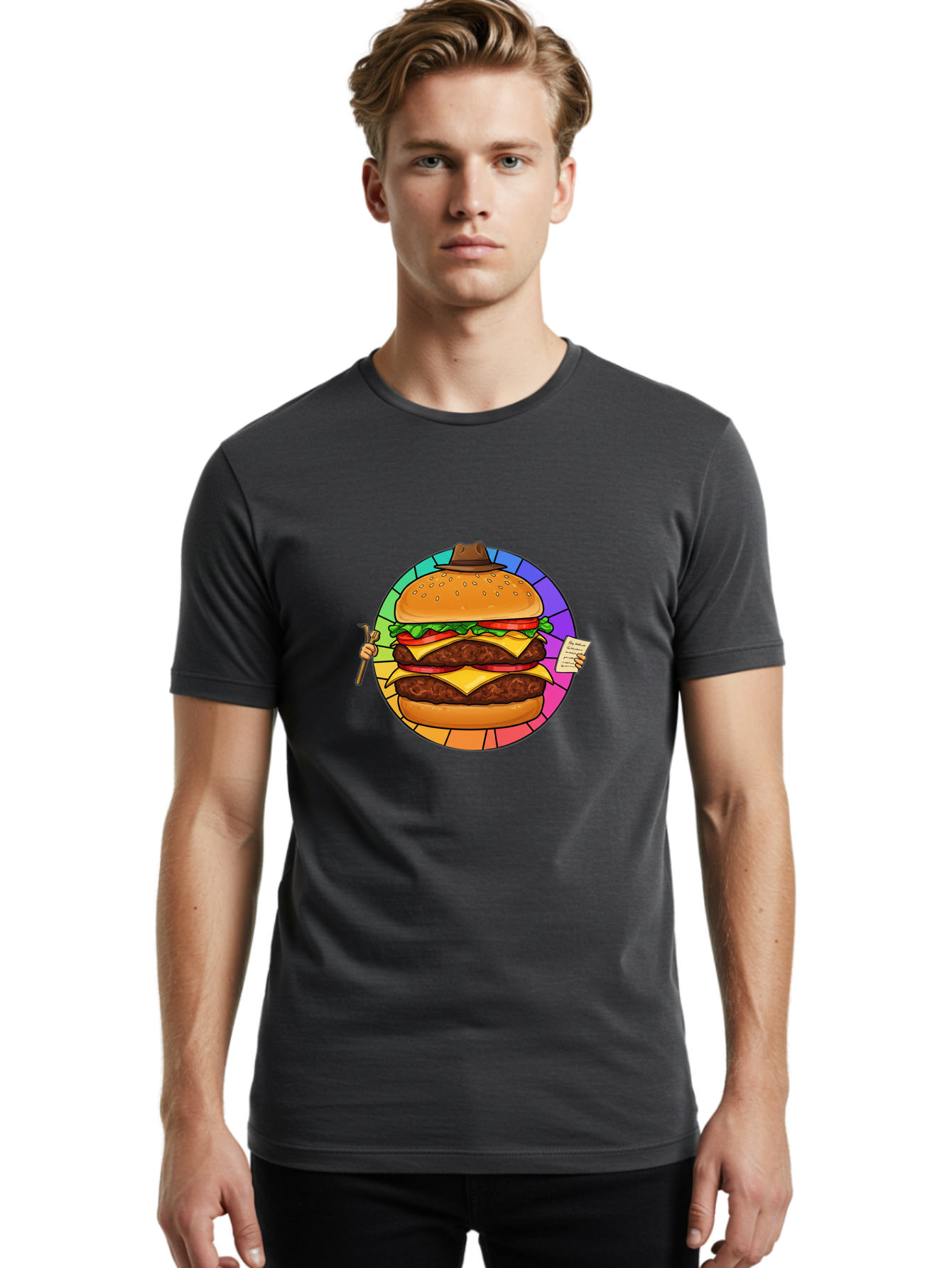 Cheeseburger-With-Cowboy-Hat Men'S Graphic Tee, 100% Cotton, Comfortable Casual Summer Wear, Machine Washable, Vintage Camera, Old Camera, Antique Camera, Black Camera, Classic Photography, Photography Equipment, Nostalgic Device, Film Camera, Bam008