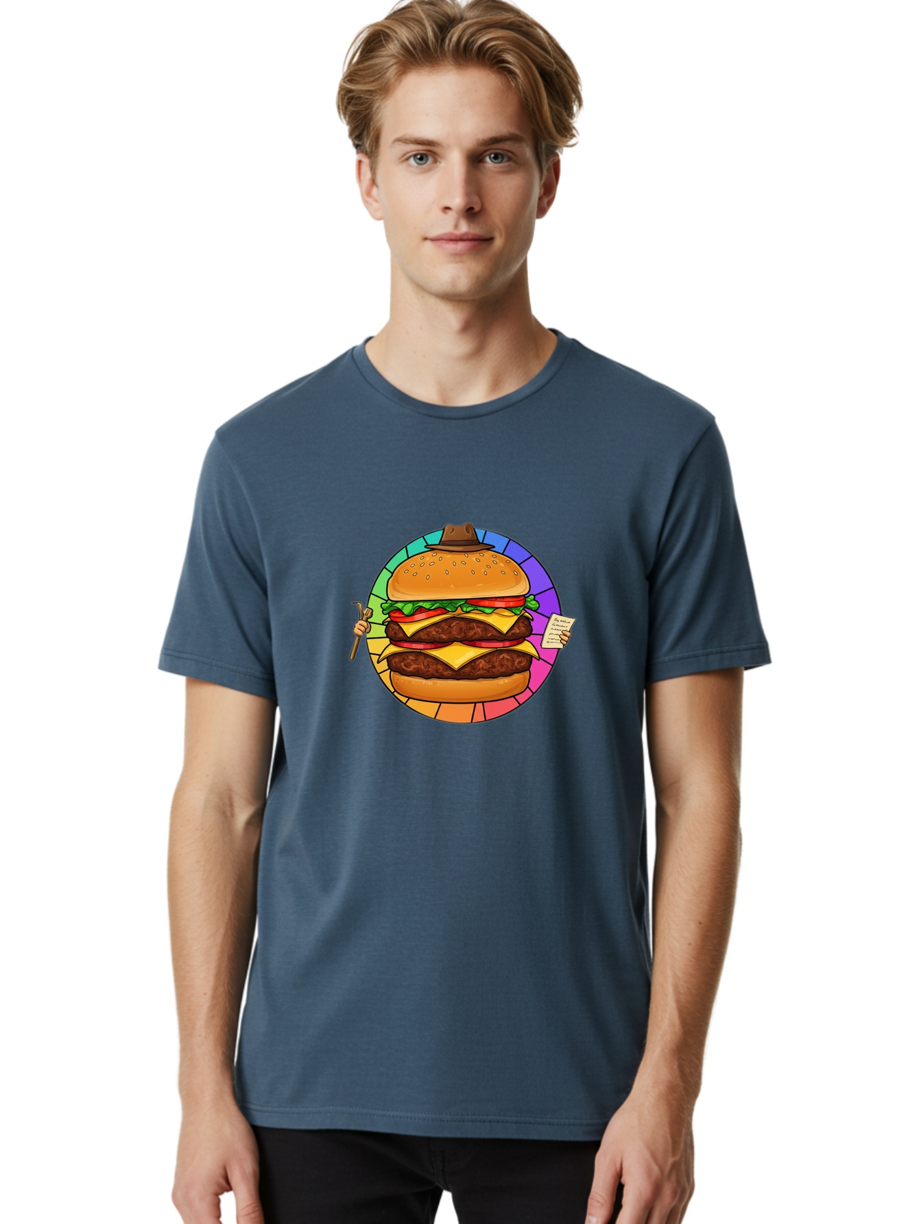 Cheeseburger-With-Cowboy-Hat Men'S Graphic Tee, 100% Cotton, Comfortable Casual Summer Wear, Machine Washable, Vintage Camera, Old Camera, Antique Camera, Black Camera, Classic Photography, Photography Equipment, Nostalgic Device, Film Camera, Bam008