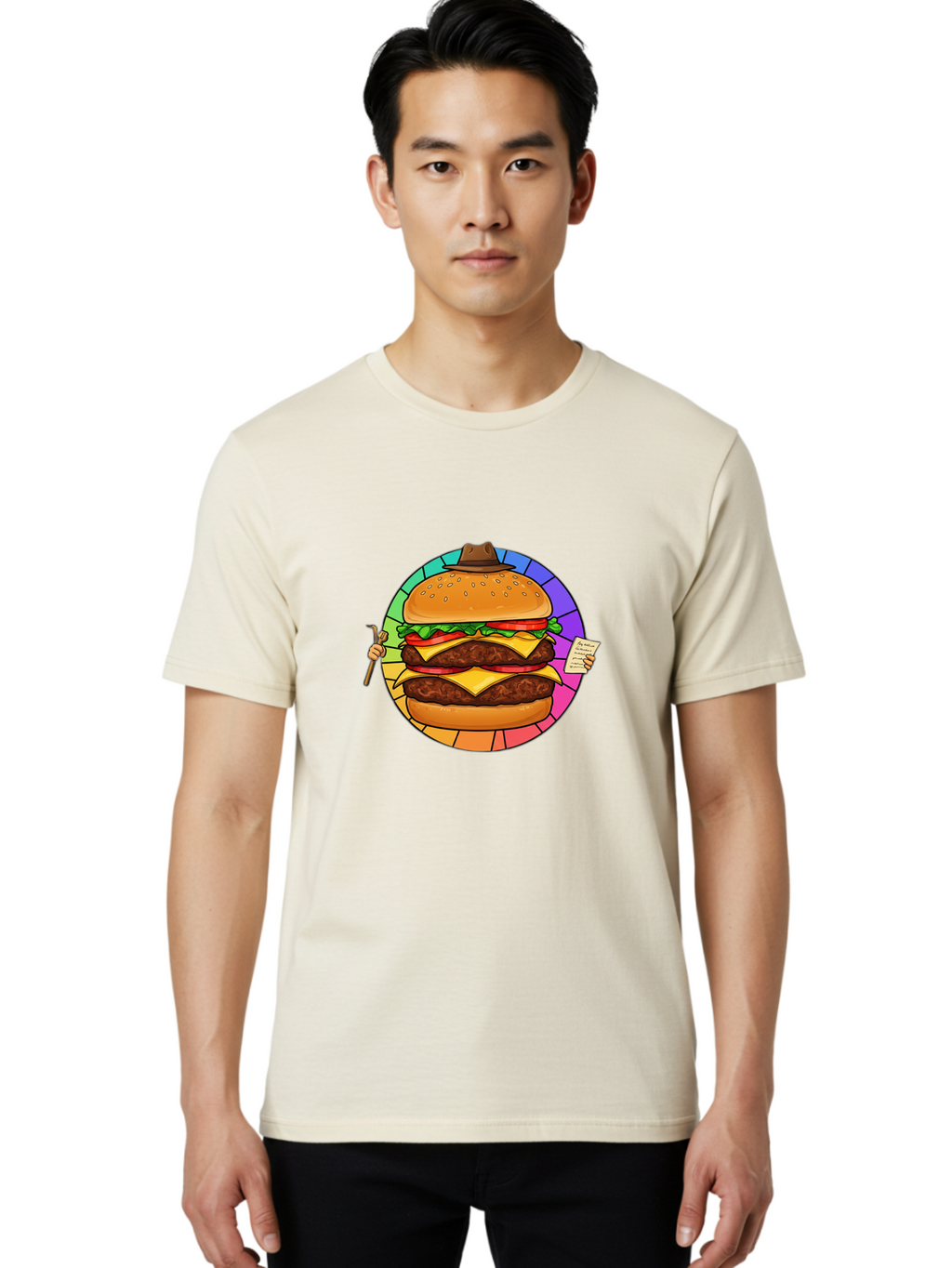 Cheeseburger-With-Cowboy-Hat Men'S Graphic Tee, 100% Cotton, Comfortable Casual Summer Wear, Machine Washable, Vintage Camera, Old Camera, Antique Camera, Black Camera, Classic Photography, Photography Equipment, Nostalgic Device, Film Camera, Bam008
