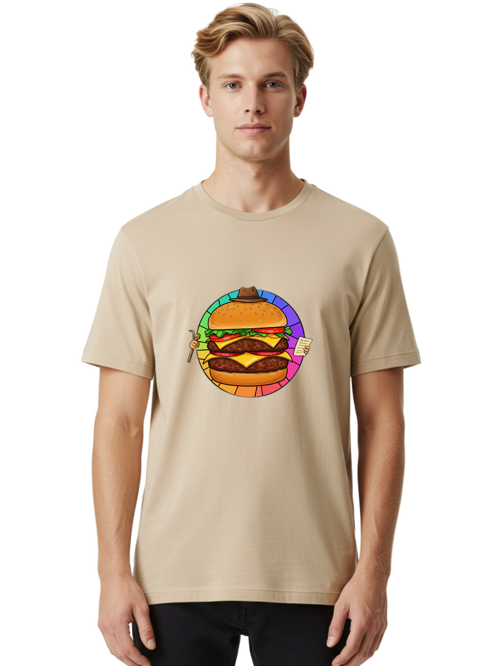 Cheeseburger-With-Cowboy-Hat Men'S Graphic Tee, 100% Cotton, Comfortable Casual Summer Wear, Machine Washable, Vintage Camera, Old Camera, Antique Camera, Black Camera, Classic Photography, Photography Equipment, Nostalgic Device, Film Camera, Bam008