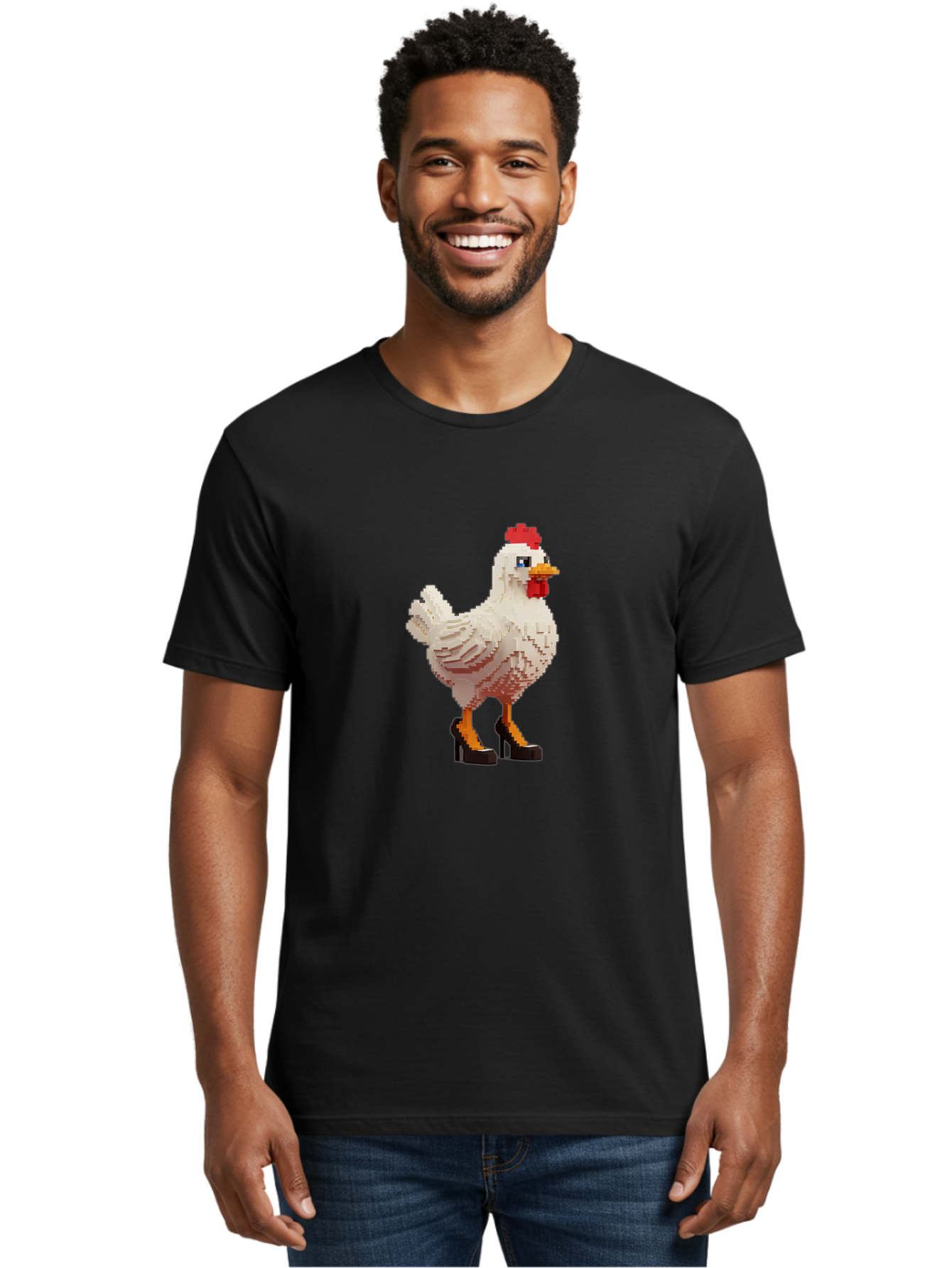 Chicken-High-Heels-1 Men'S Graphic Tee, 100% Cotton, Comfortable Casual Summer Wear, Machine Washable, Vintage Camera, Old Camera, Antique Camera, Black Camera, Classic Photography, Photography Equipment, Nostalgic Device, Film Camera, Bam011
