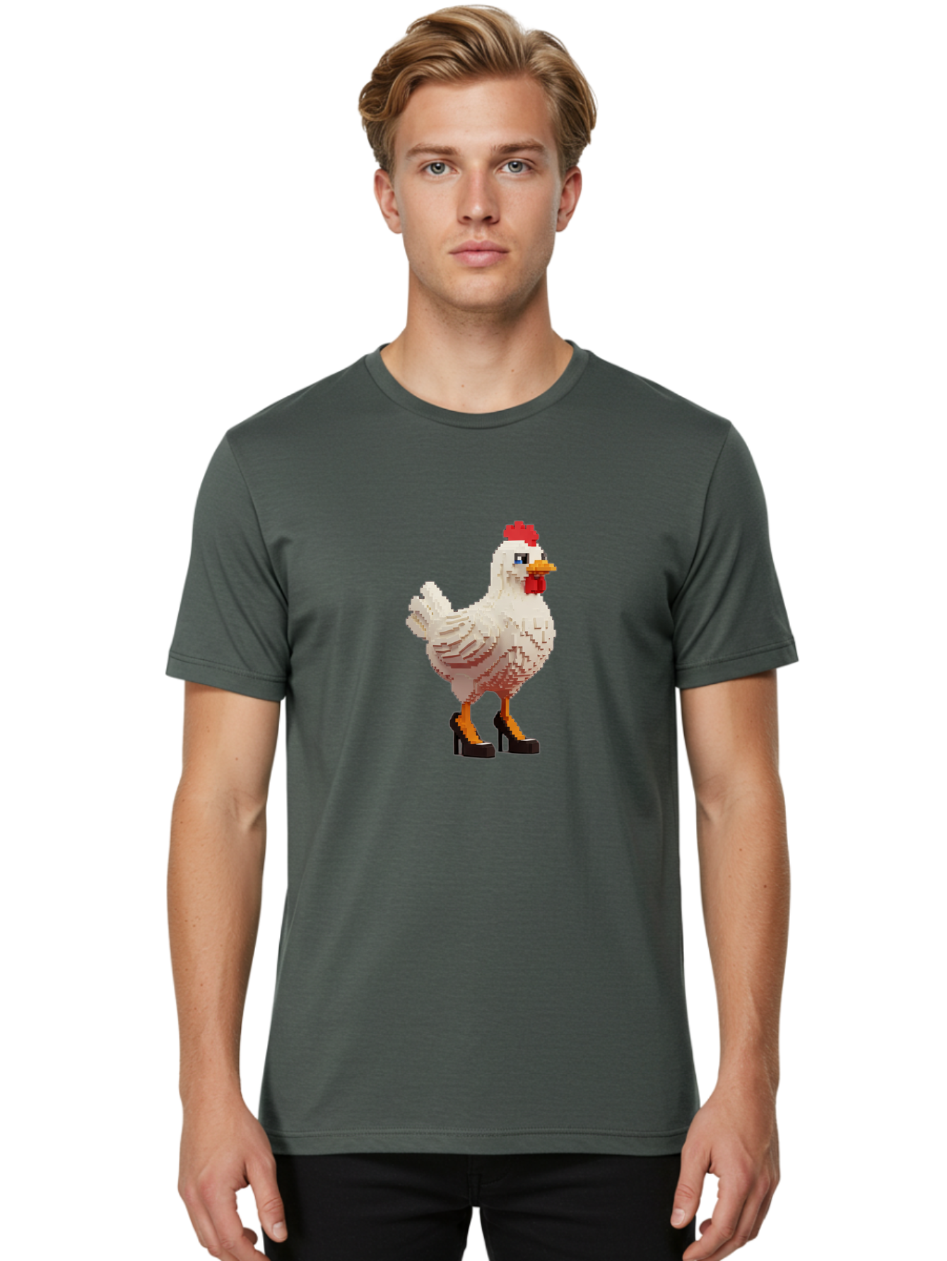 Chicken-High-Heels-1 Men'S Graphic Tee, 100% Cotton, Comfortable Casual Summer Wear, Machine Washable, Vintage Camera, Old Camera, Antique Camera, Black Camera, Classic Photography, Photography Equipment, Nostalgic Device, Film Camera, Bam011