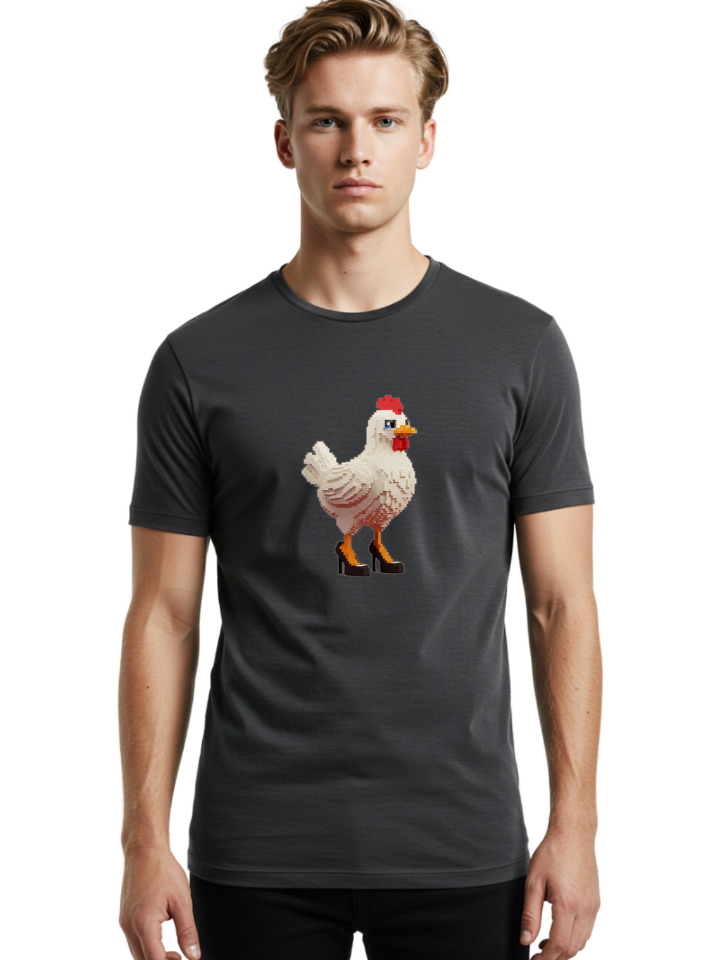Chicken-High-Heels-1 Men'S Graphic Tee, 100% Cotton, Comfortable Casual Summer Wear, Machine Washable, Vintage Camera, Old Camera, Antique Camera, Black Camera, Classic Photography, Photography Equipment, Nostalgic Device, Film Camera, Bam011