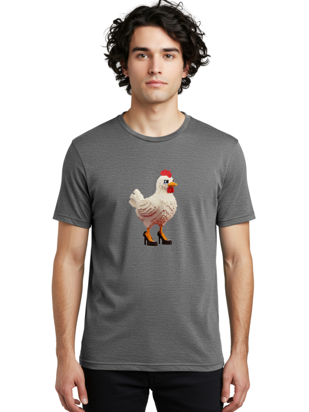 Chicken-High-Heels-1 Men'S Graphic Tee, 100% Cotton, Comfortable Casual Summer Wear, Machine Washable, Vintage Camera, Old Camera, Antique Camera, Black Camera, Classic Photography, Photography Equipment, Nostalgic Device, Film Camera, Bam011