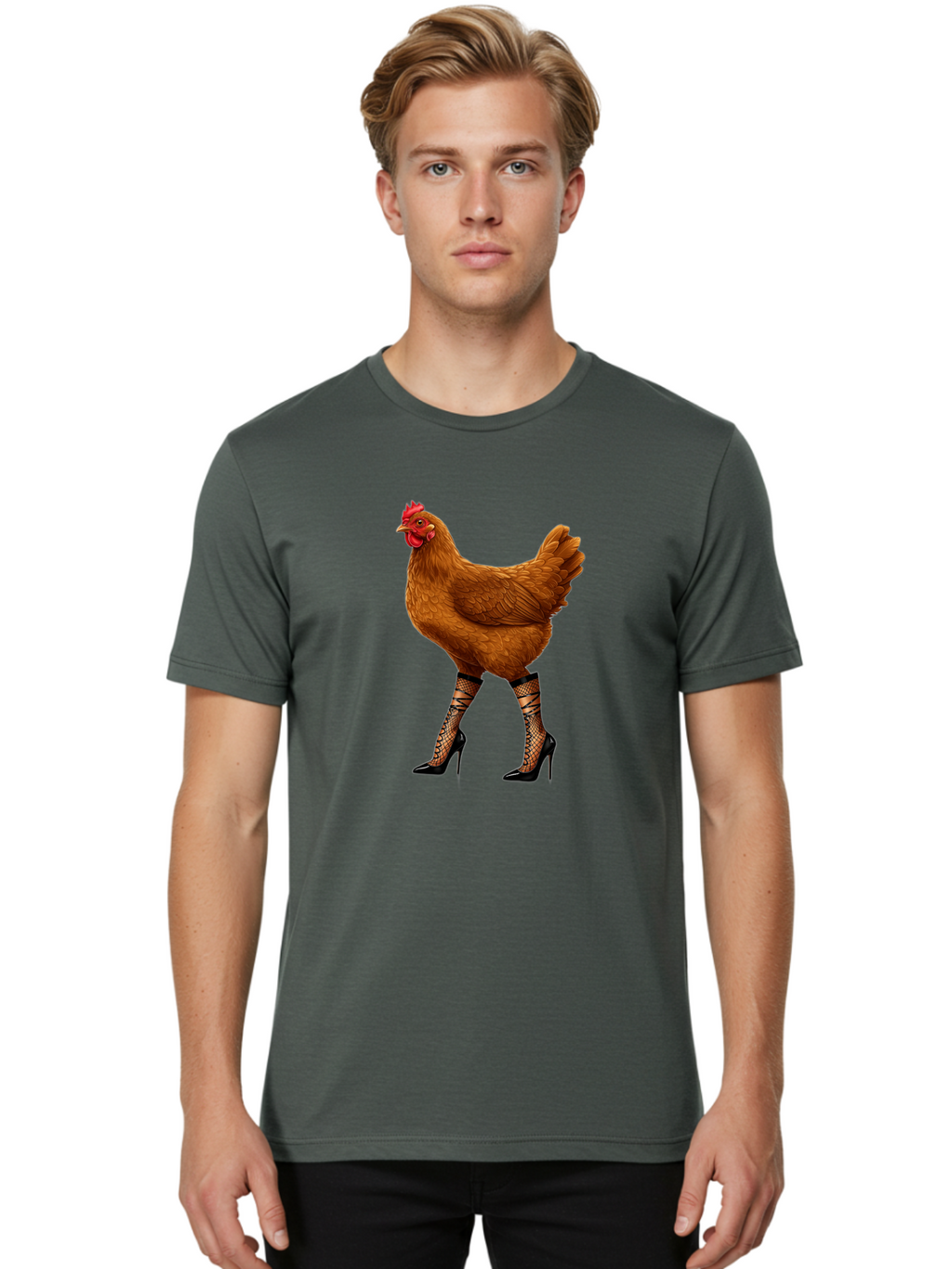 Chicken-In-Heels-1 Men'S Graphic Tee, 100% Cotton, Comfortable Casual Summer Wear, Machine Washable, Vintage Camera, Old Camera, Antique Camera, Black Camera, Classic Photography, Photography Equipment, Nostalgic Device, Film Camera, Bam014