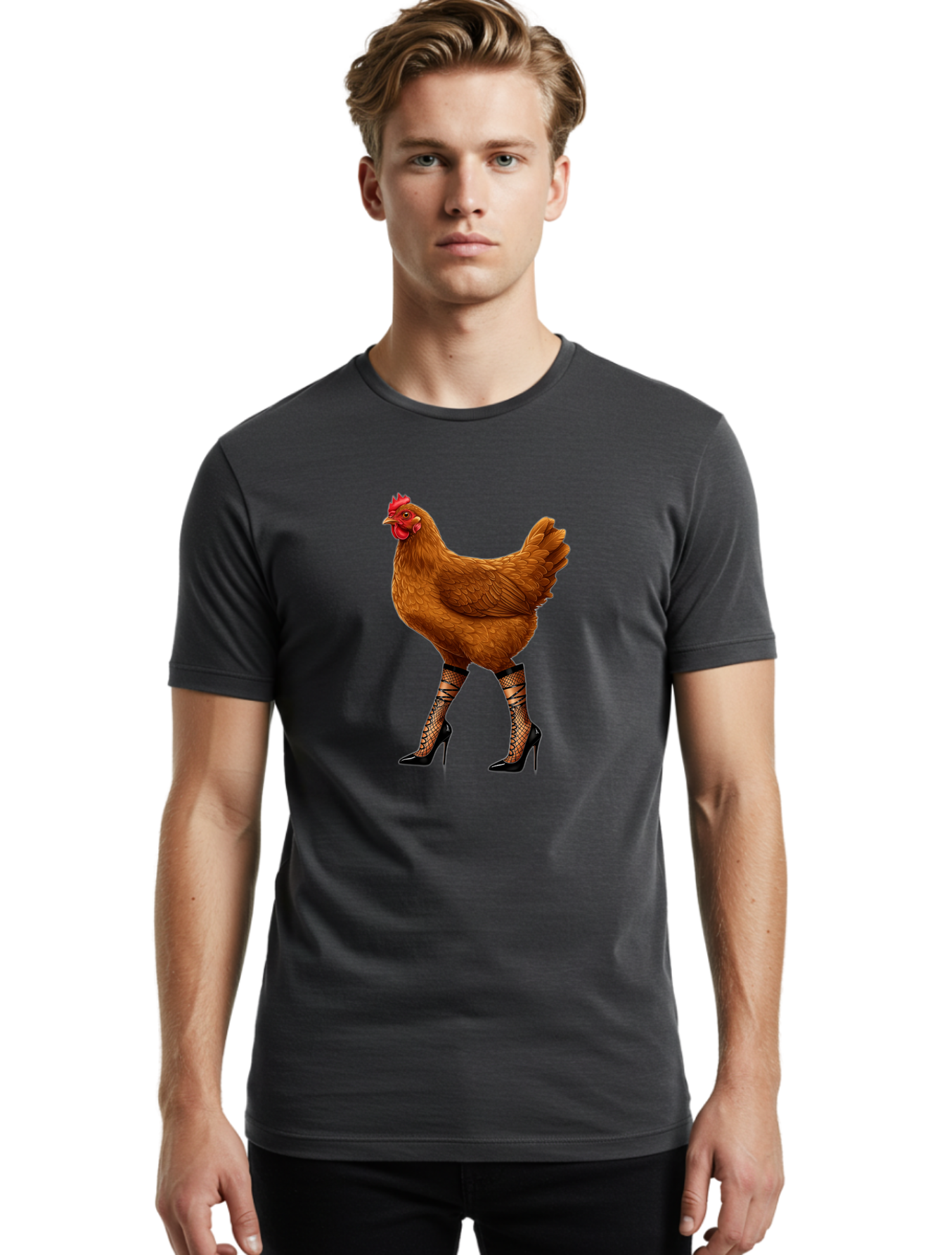 Chicken-In-Heels-1 Men'S Graphic Tee, 100% Cotton, Comfortable Casual Summer Wear, Machine Washable, Vintage Camera, Old Camera, Antique Camera, Black Camera, Classic Photography, Photography Equipment, Nostalgic Device, Film Camera, Bam014