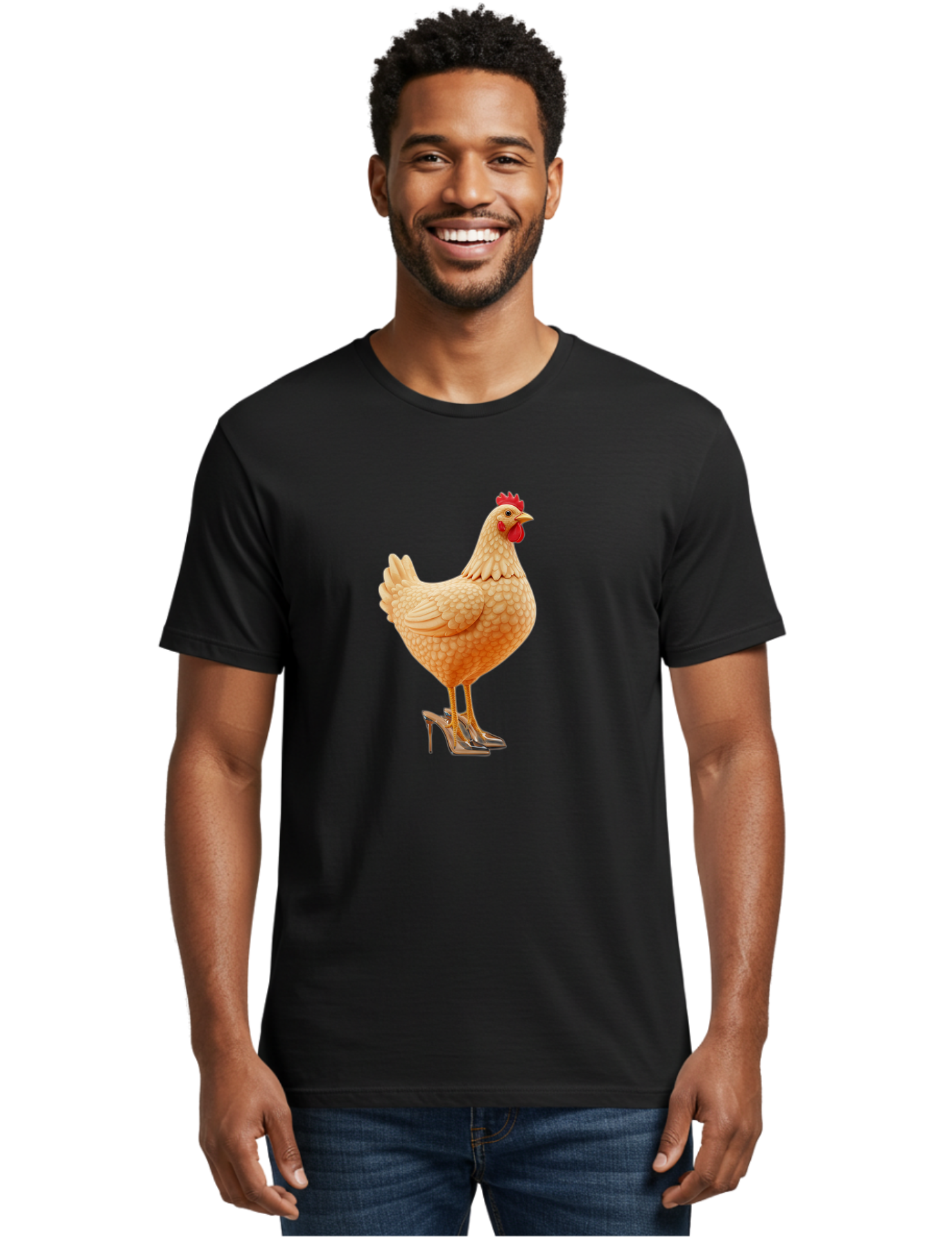 Chicken-In-High-Heels-1 Men'S Graphic Tee, 100% Cotton, Comfortable Casual Summer Wear, Machine Washable, Vintage Camera, Old Camera, Antique Camera, Black Camera, Classic Photography, Photography Equipment, Nostalgic Device, Film Camera, Bam016