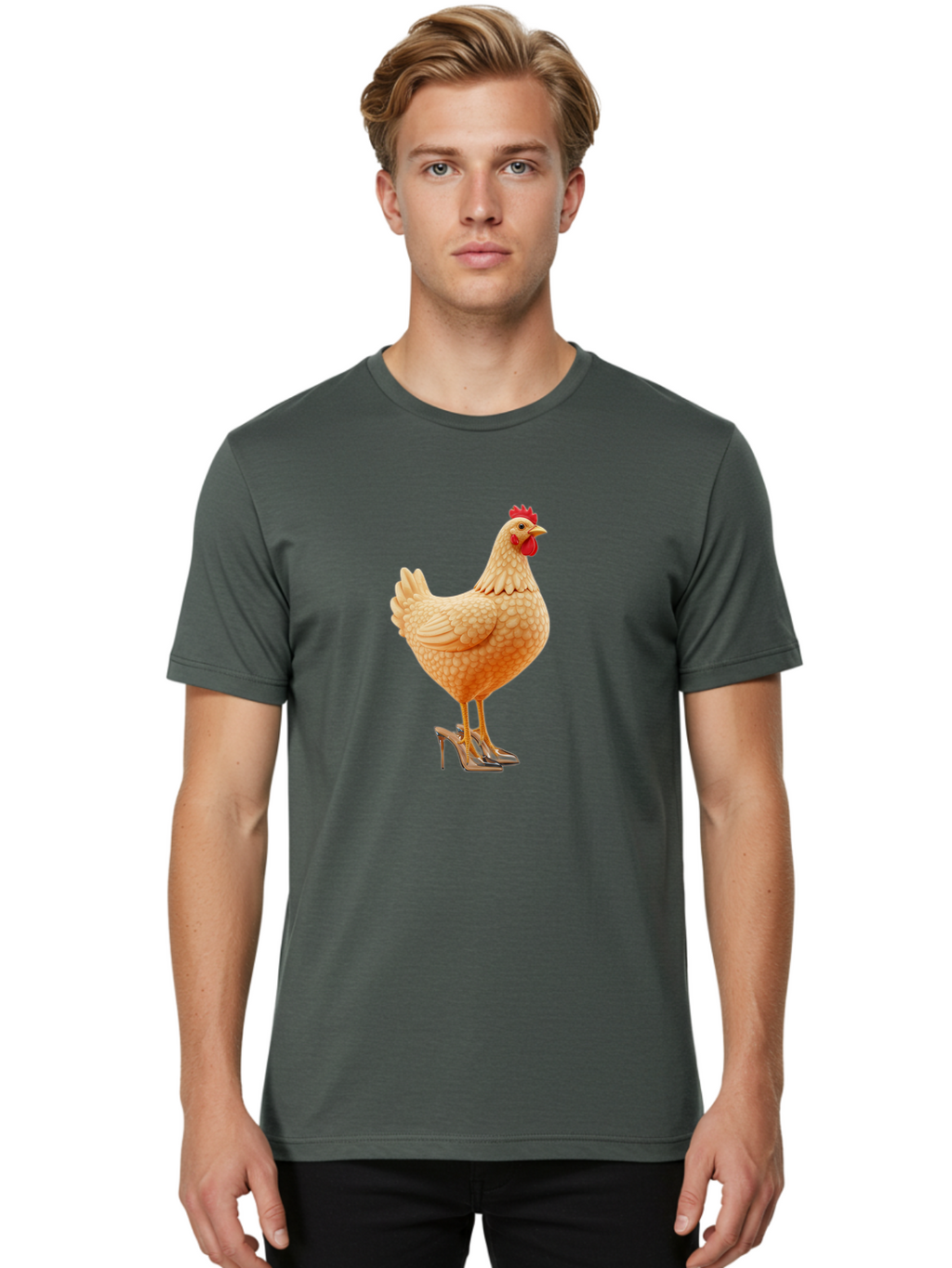 Chicken-In-High-Heels-1 Men'S Graphic Tee, 100% Cotton, Comfortable Casual Summer Wear, Machine Washable, Vintage Camera, Old Camera, Antique Camera, Black Camera, Classic Photography, Photography Equipment, Nostalgic Device, Film Camera, Bam016