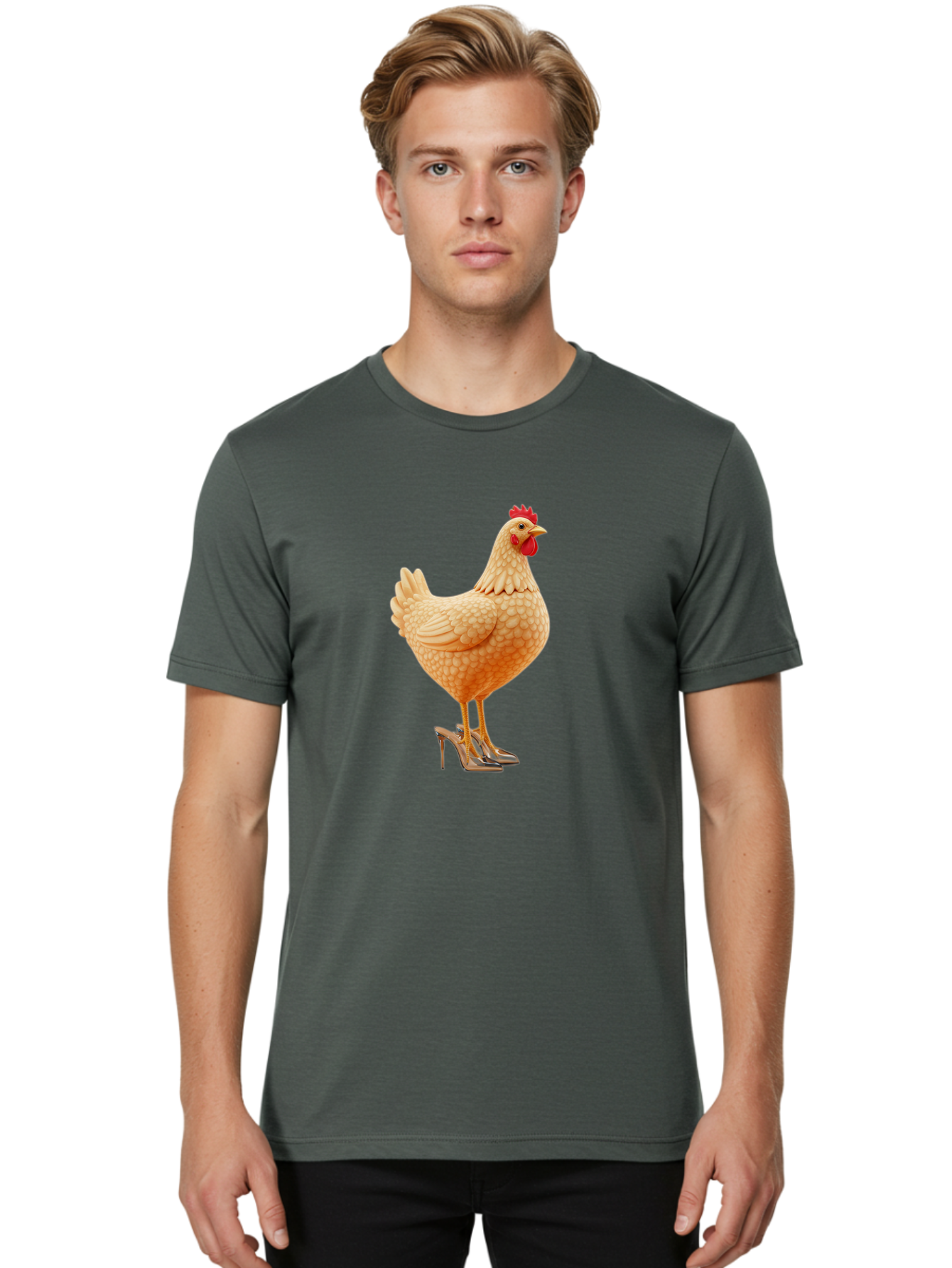 Chicken-In-High-Heels-1 Men'S Graphic Tee, 100% Cotton, Comfortable Casual Summer Wear, Machine Washable, Vintage Camera, Old Camera, Antique Camera, Black Camera, Classic Photography, Photography Equipment, Nostalgic Device, Film Camera, Bam016