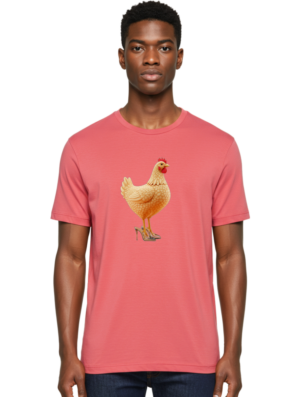 Chicken-In-High-Heels-1 Men'S Graphic Tee, 100% Cotton, Comfortable Casual Summer Wear, Machine Washable, Vintage Camera, Old Camera, Antique Camera, Black Camera, Classic Photography, Photography Equipment, Nostalgic Device, Film Camera, Bam016