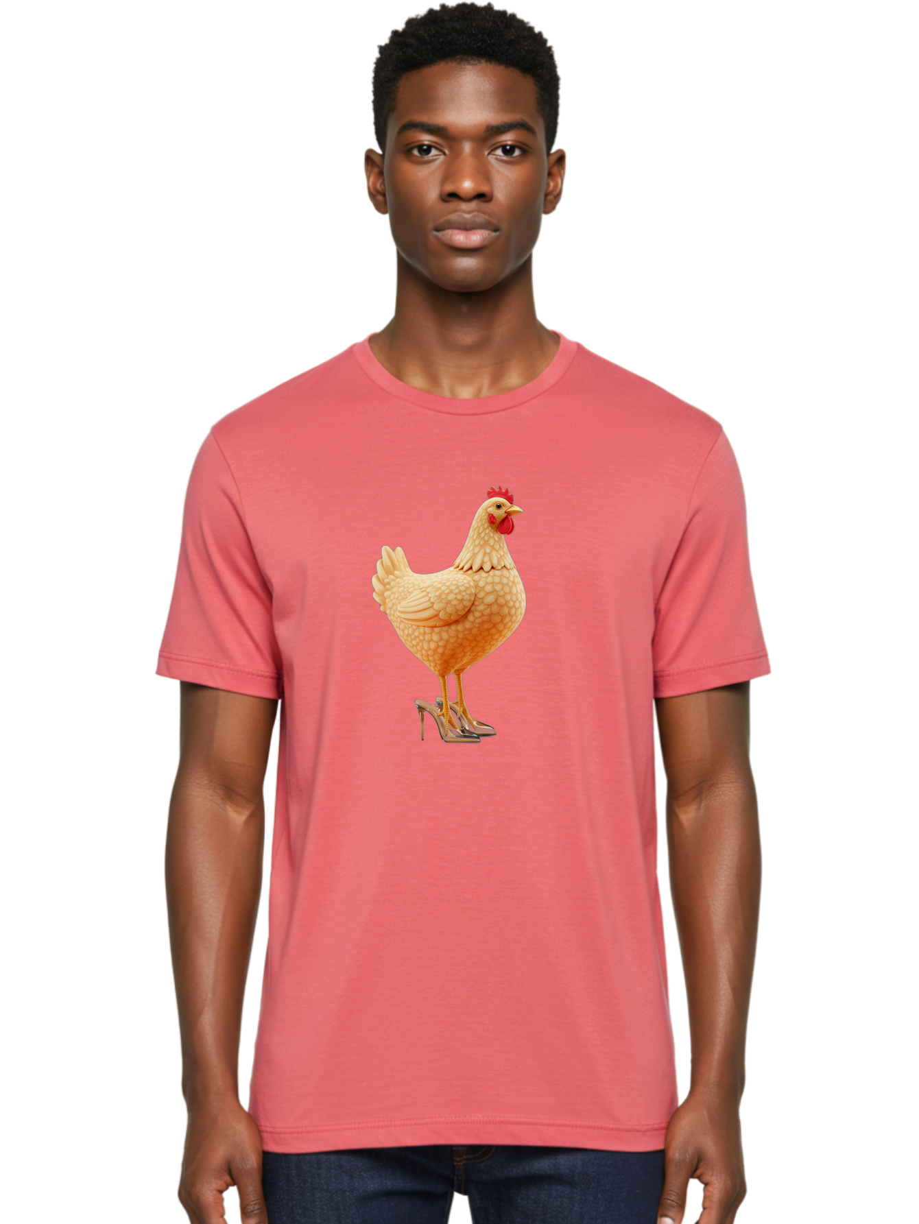Chicken-In-High-Heels-1 Men'S Graphic Tee, 100% Cotton, Comfortable Casual Summer Wear, Machine Washable, Vintage Camera, Old Camera, Antique Camera, Black Camera, Classic Photography, Photography Equipment, Nostalgic Device, Film Camera, Bam016