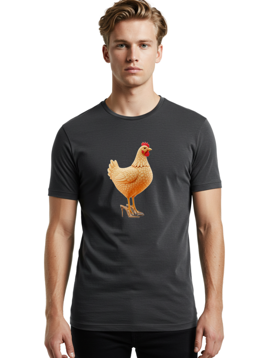 Chicken-In-High-Heels-1 Men'S Graphic Tee, 100% Cotton, Comfortable Casual Summer Wear, Machine Washable, Vintage Camera, Old Camera, Antique Camera, Black Camera, Classic Photography, Photography Equipment, Nostalgic Device, Film Camera, Bam016