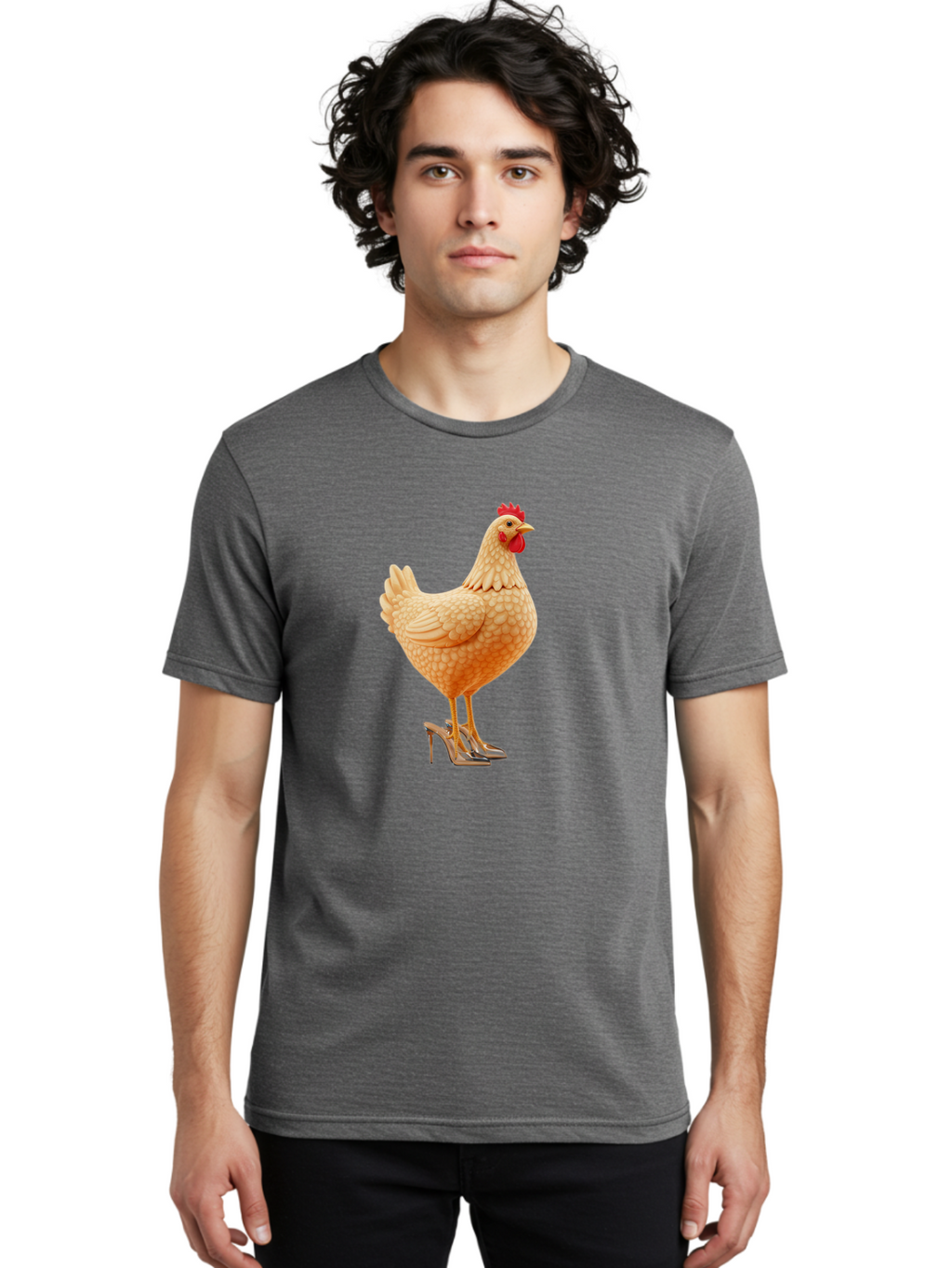 Chicken-In-High-Heels-1 Men'S Graphic Tee, 100% Cotton, Comfortable Casual Summer Wear, Machine Washable, Vintage Camera, Old Camera, Antique Camera, Black Camera, Classic Photography, Photography Equipment, Nostalgic Device, Film Camera, Bam016