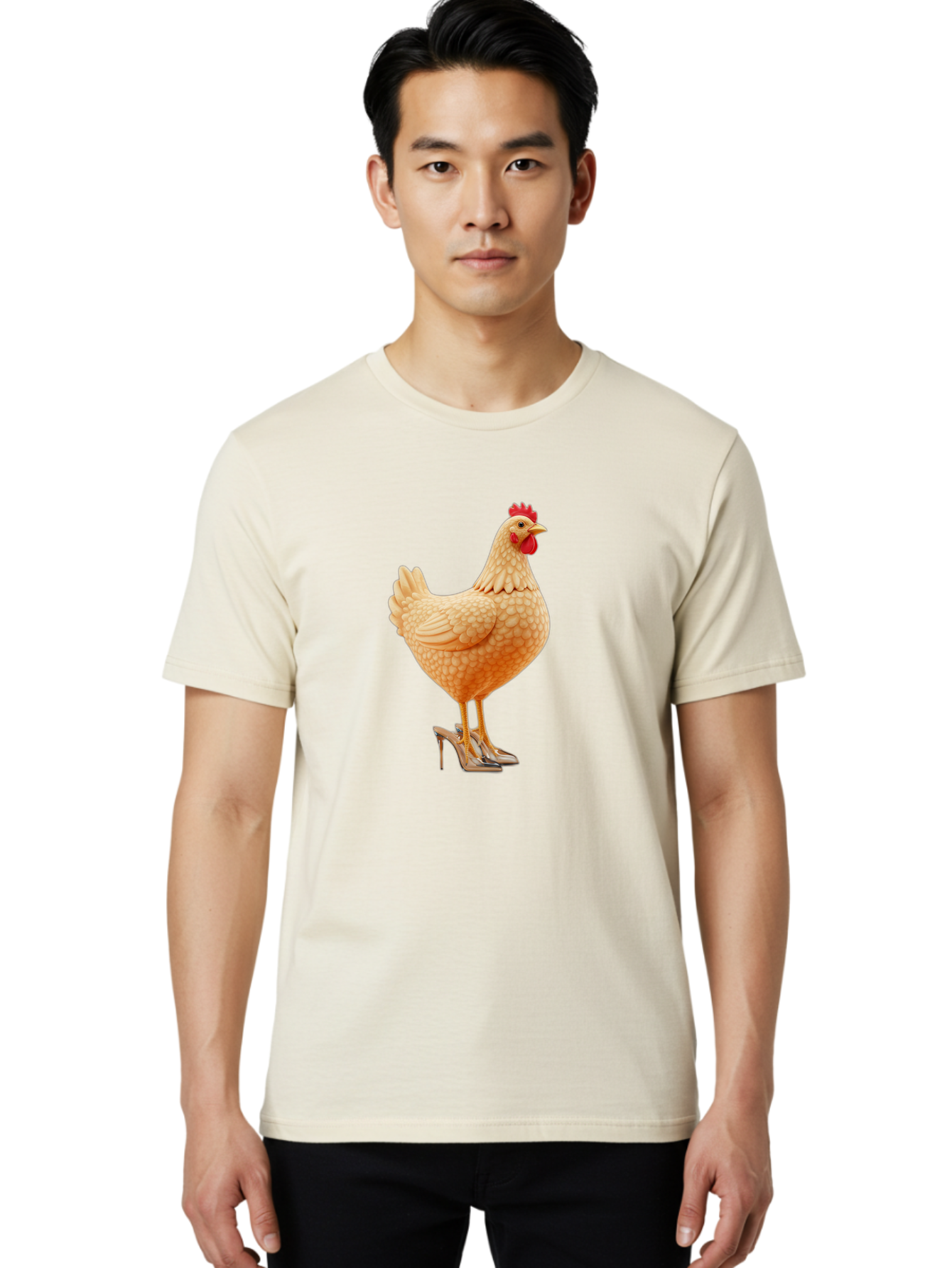 Chicken-In-High-Heels-1 Men'S Graphic Tee, 100% Cotton, Comfortable Casual Summer Wear, Machine Washable, Vintage Camera, Old Camera, Antique Camera, Black Camera, Classic Photography, Photography Equipment, Nostalgic Device, Film Camera, Bam016