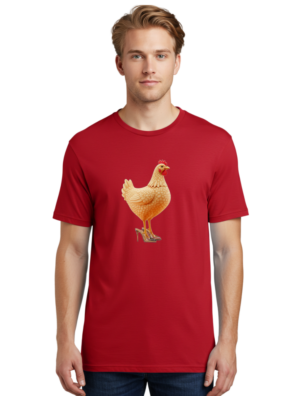Chicken-In-High-Heels-1 Men'S Graphic Tee, 100% Cotton, Comfortable Casual Summer Wear, Machine Washable, Vintage Camera, Old Camera, Antique Camera, Black Camera, Classic Photography, Photography Equipment, Nostalgic Device, Film Camera, Bam016