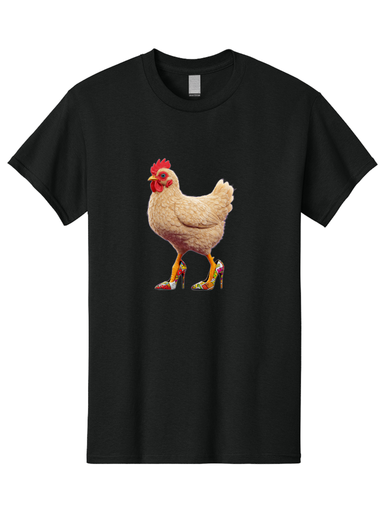 Chicken-In-High-Heels-2 Men'S Graphic Tee, 100% Cotton, Comfortable Casual Summer Wear, Machine Washable, Vintage Camera, Old Camera, Antique Camera, Black Camera, Classic Photography, Photography Equipment, Nostalgic Device, Film Camera, Bam017