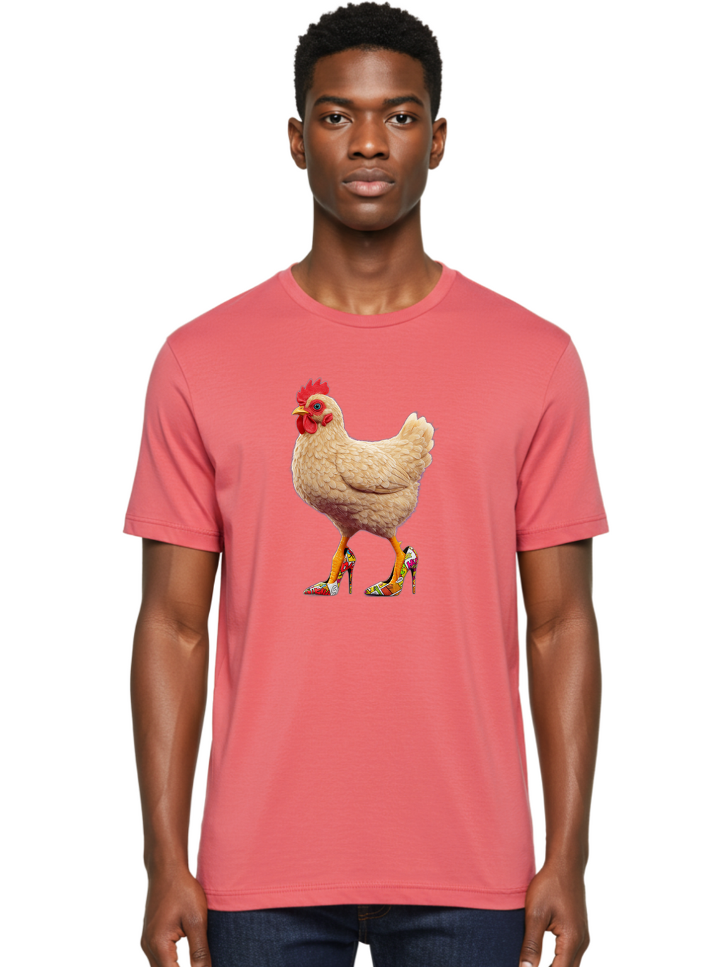 Chicken-In-High-Heels-2 Men'S Graphic Tee, 100% Cotton, Comfortable Casual Summer Wear, Machine Washable, Vintage Camera, Old Camera, Antique Camera, Black Camera, Classic Photography, Photography Equipment, Nostalgic Device, Film Camera, Bam017