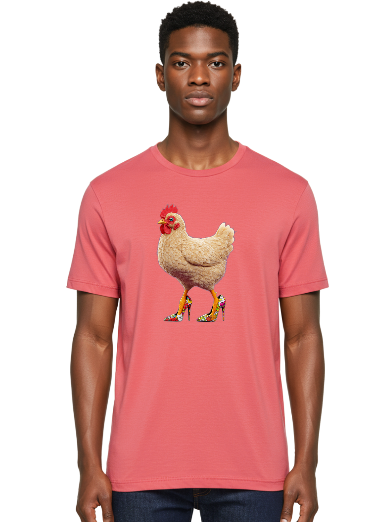 Chicken-In-High-Heels-2 Men'S Graphic Tee, 100% Cotton, Comfortable Casual Summer Wear, Machine Washable, Vintage Camera, Old Camera, Antique Camera, Black Camera, Classic Photography, Photography Equipment, Nostalgic Device, Film Camera, Bam017