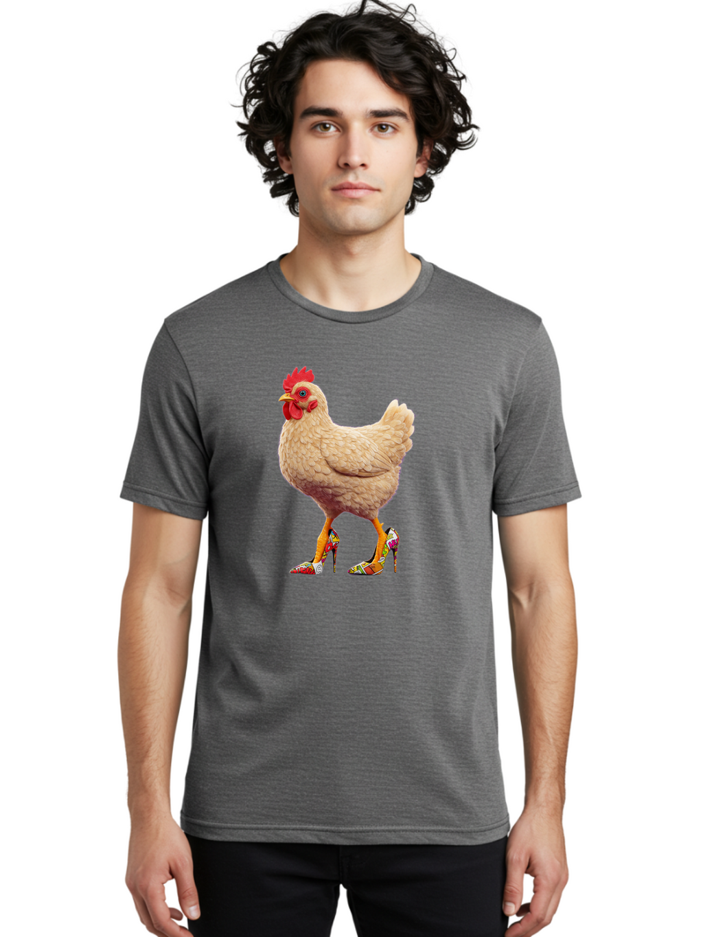 Chicken-In-High-Heels-2 Men'S Graphic Tee, 100% Cotton, Comfortable Casual Summer Wear, Machine Washable, Vintage Camera, Old Camera, Antique Camera, Black Camera, Classic Photography, Photography Equipment, Nostalgic Device, Film Camera, Bam017