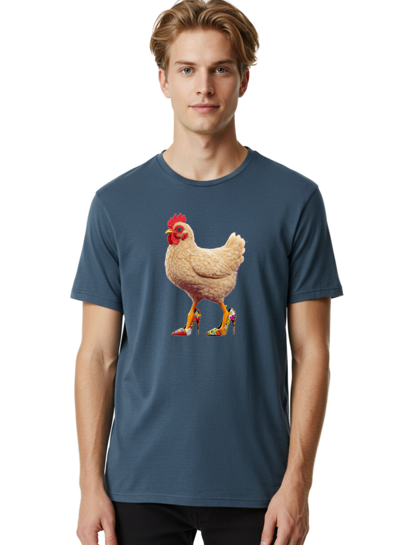 Chicken-In-High-Heels-2 Men'S Graphic Tee, 100% Cotton, Comfortable Casual Summer Wear, Machine Washable, Vintage Camera, Old Camera, Antique Camera, Black Camera, Classic Photography, Photography Equipment, Nostalgic Device, Film Camera, Bam017